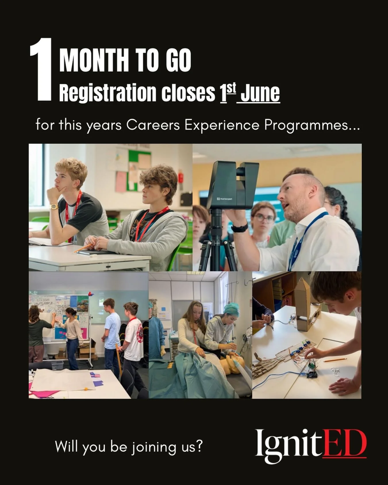 📢 1 month to go till registrations close! Will you be joining us?

Contact us for availability and programme information

Website 🔗 in bio!

#careerexprience #summerprogramme #futureready