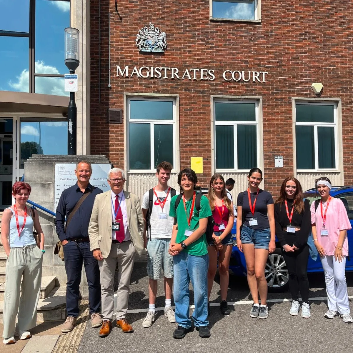⚖️ The IgnitED Portsmouth Law cohort spent the day observing live hearings at the Magistrates' Court. 

Here they are outside with the Justice of the Peace who hosted us, and Mentor James. No cameras allowed inside! 🏛️

Behind those doors: real case