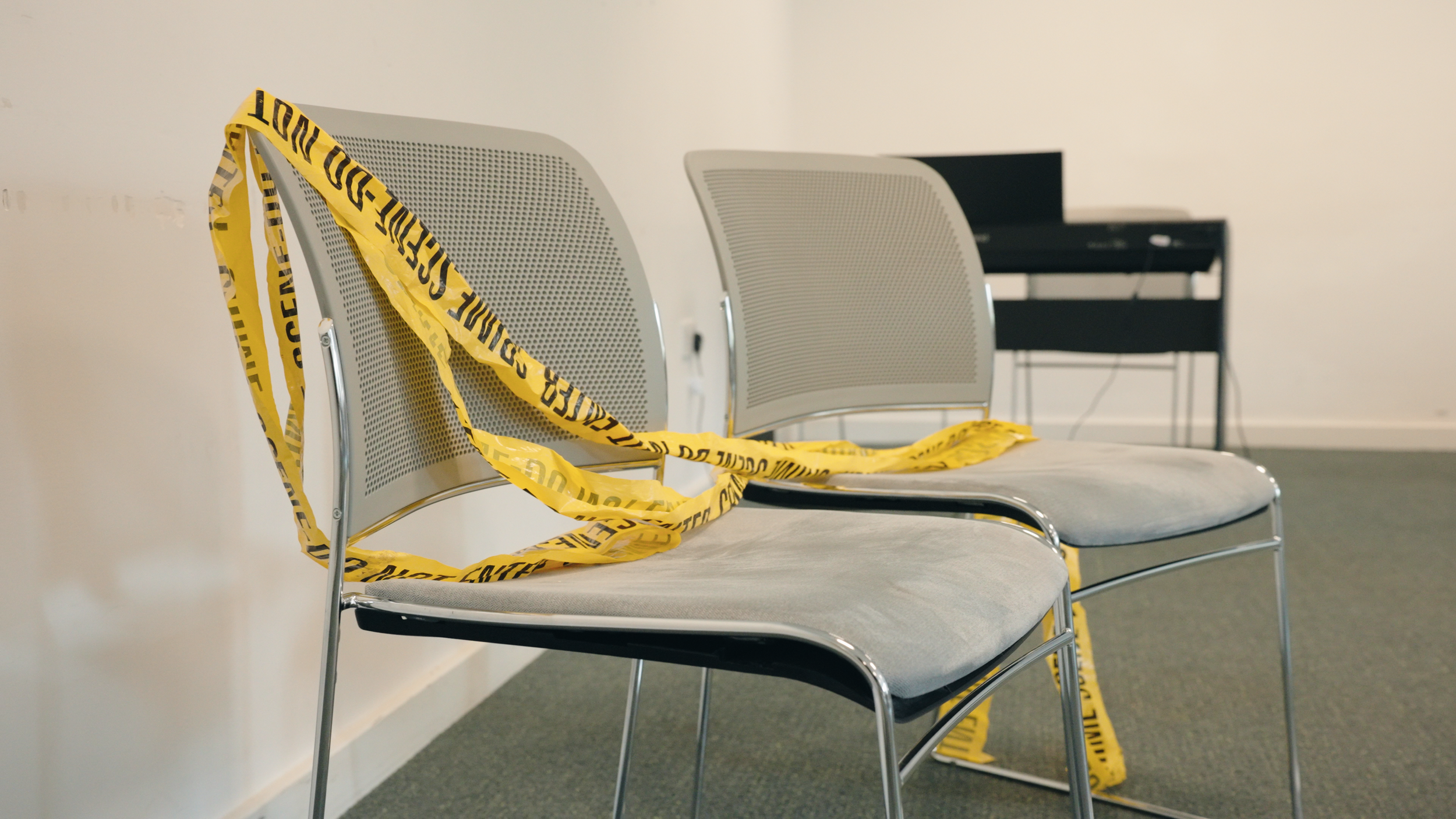 Mock crime scene photo 