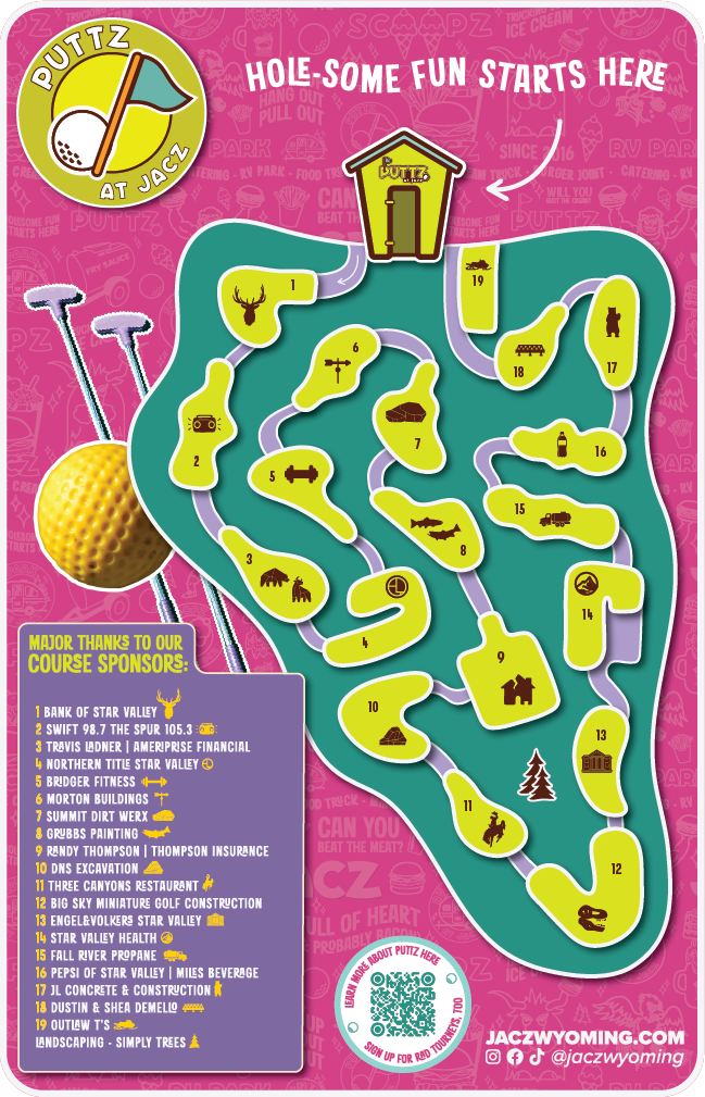 Puttz Mini Golf Map with Sponsors
