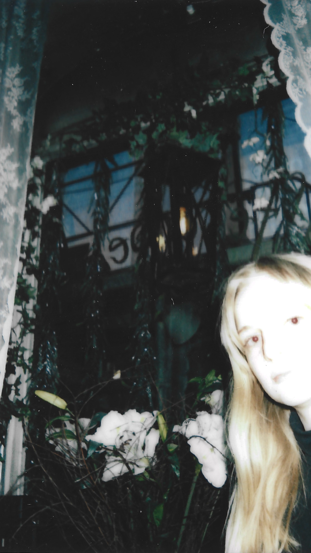 Et portæt af en ung kvinde med langt, blond hår foran en vindue, omgivet af grønne planter og blomster | Filmproduktion Aarhus | GESTALT