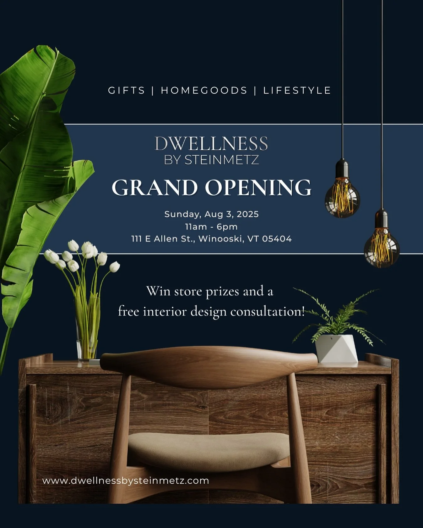Only a few weeks left until our grand opening on August 3rd! You will get a chance to win store prizes and a free interior design consultation.

Our new store features gift items, curated home goods, clothing, toys, books and beautiful local artwork.