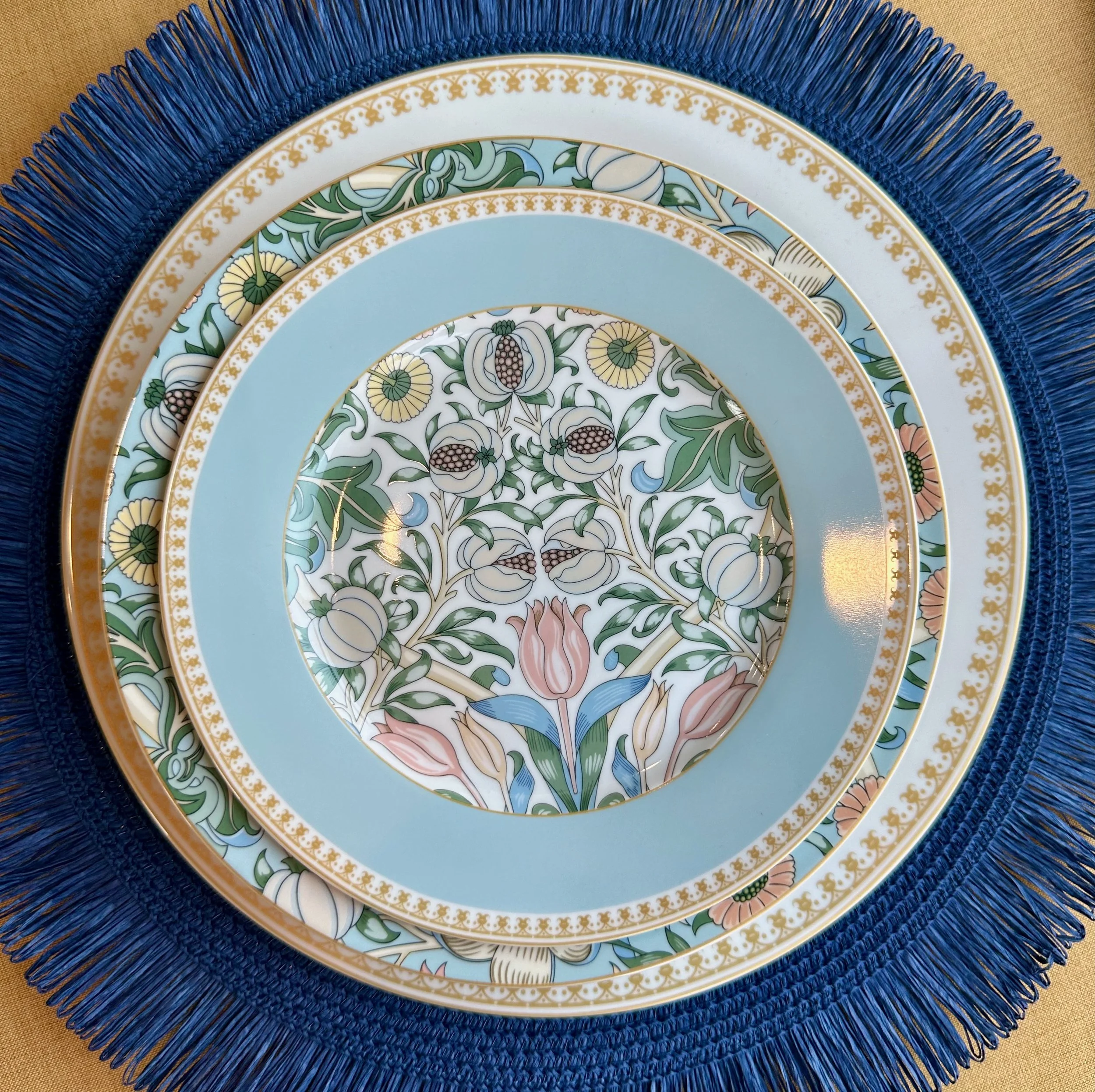 Morris Garden Turquoise Dinner and Salad Plate