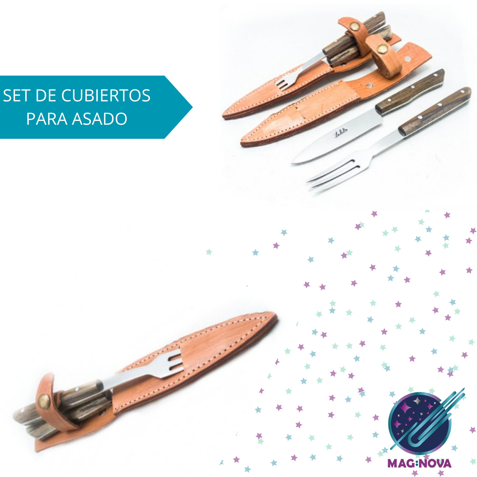 SET CUCHILLO Y TENEDOR PARA EL ASADO