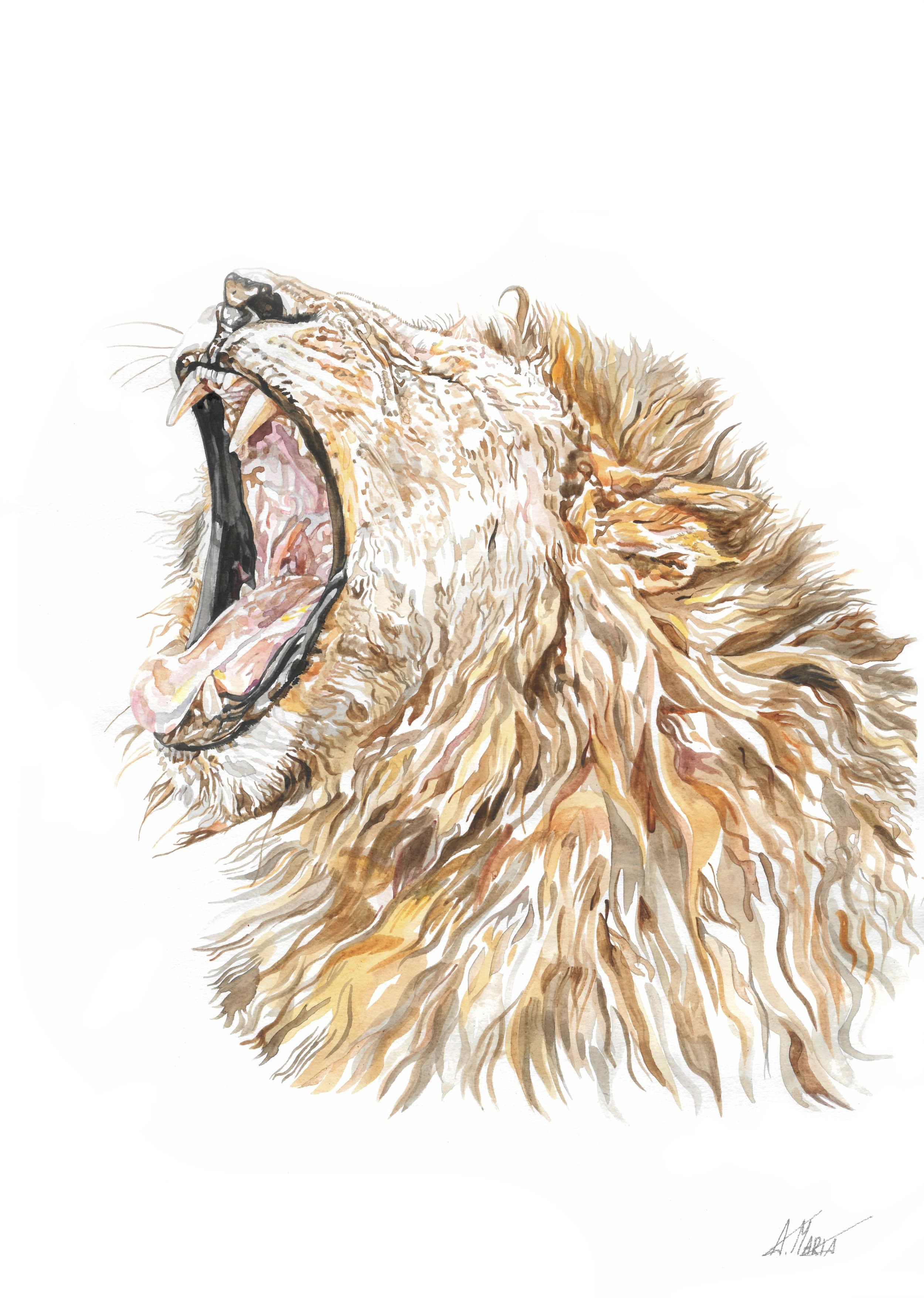 The Bulgarian Lion, acrylic and ink on paper, 21 x 29.7 cm