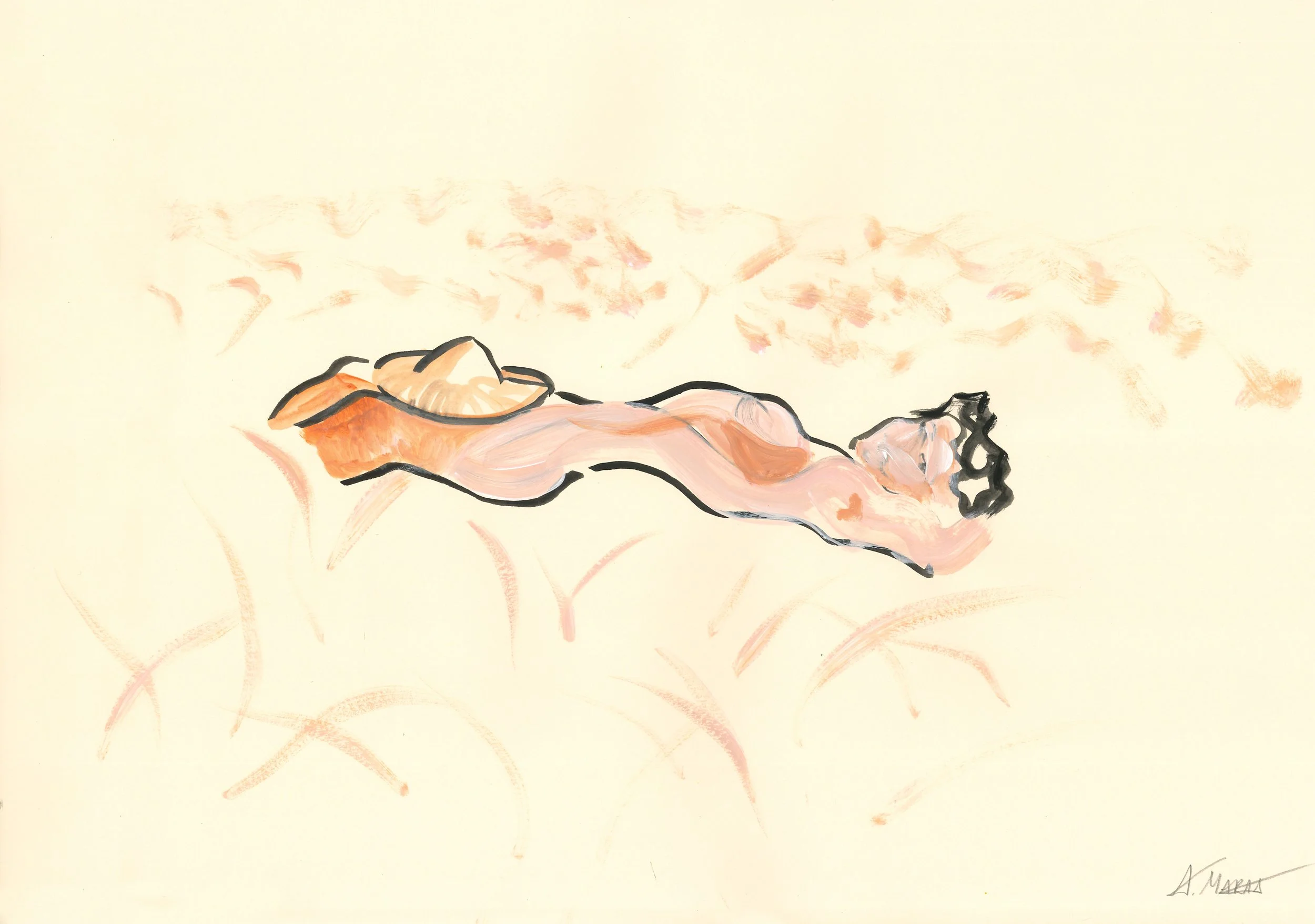 Look At Me, acrylics and ink on paper