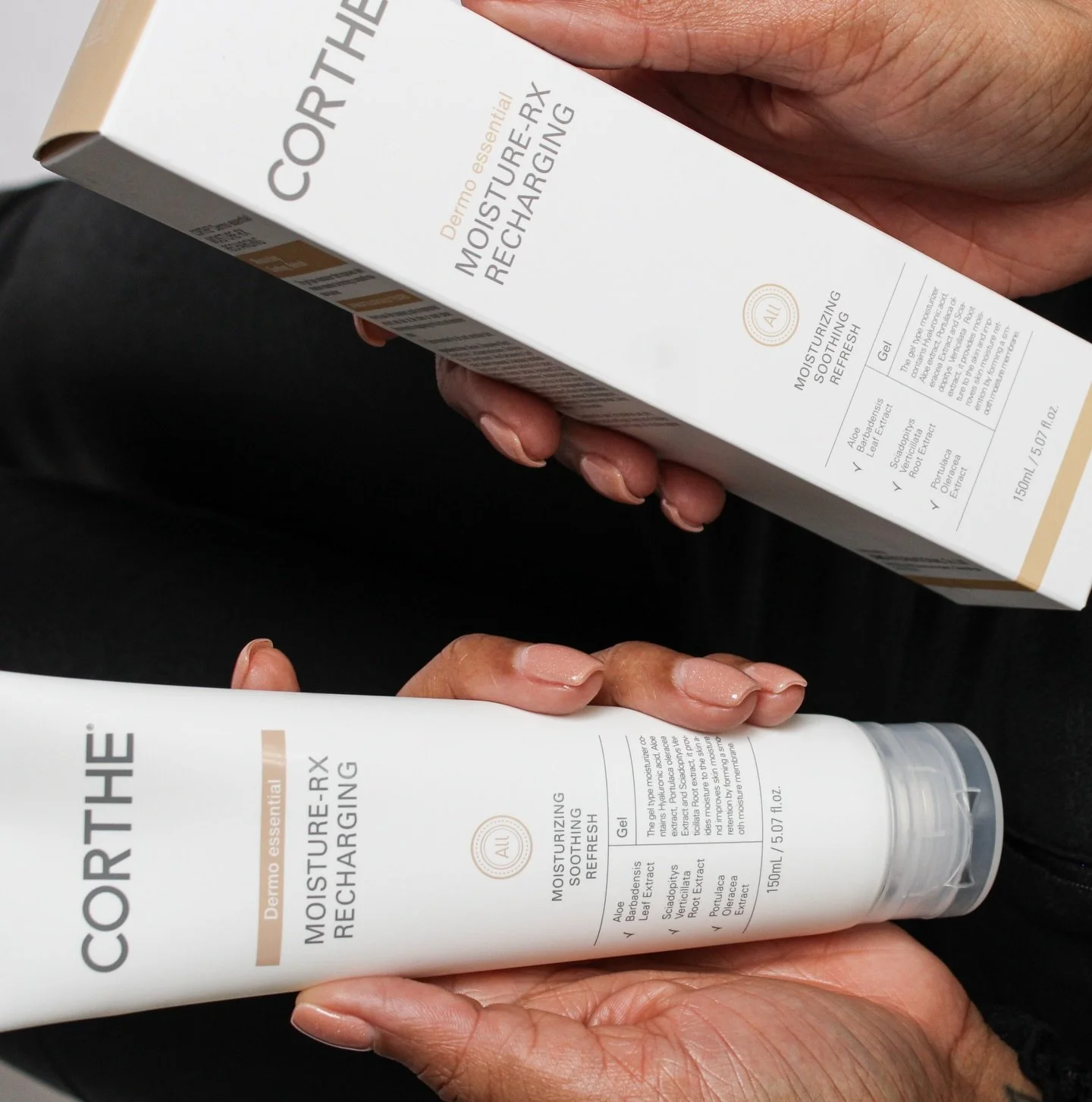 Corthe | Moisture Rx 

One of my best-selling moisturizers in-clinic and my favorite to use in the treatment room. ✨
 
Corthe Moisture Rx is a lightweight gel moisturizer that absorbs into the skin beautifully. Contains Aloe Vera and botanical extrac