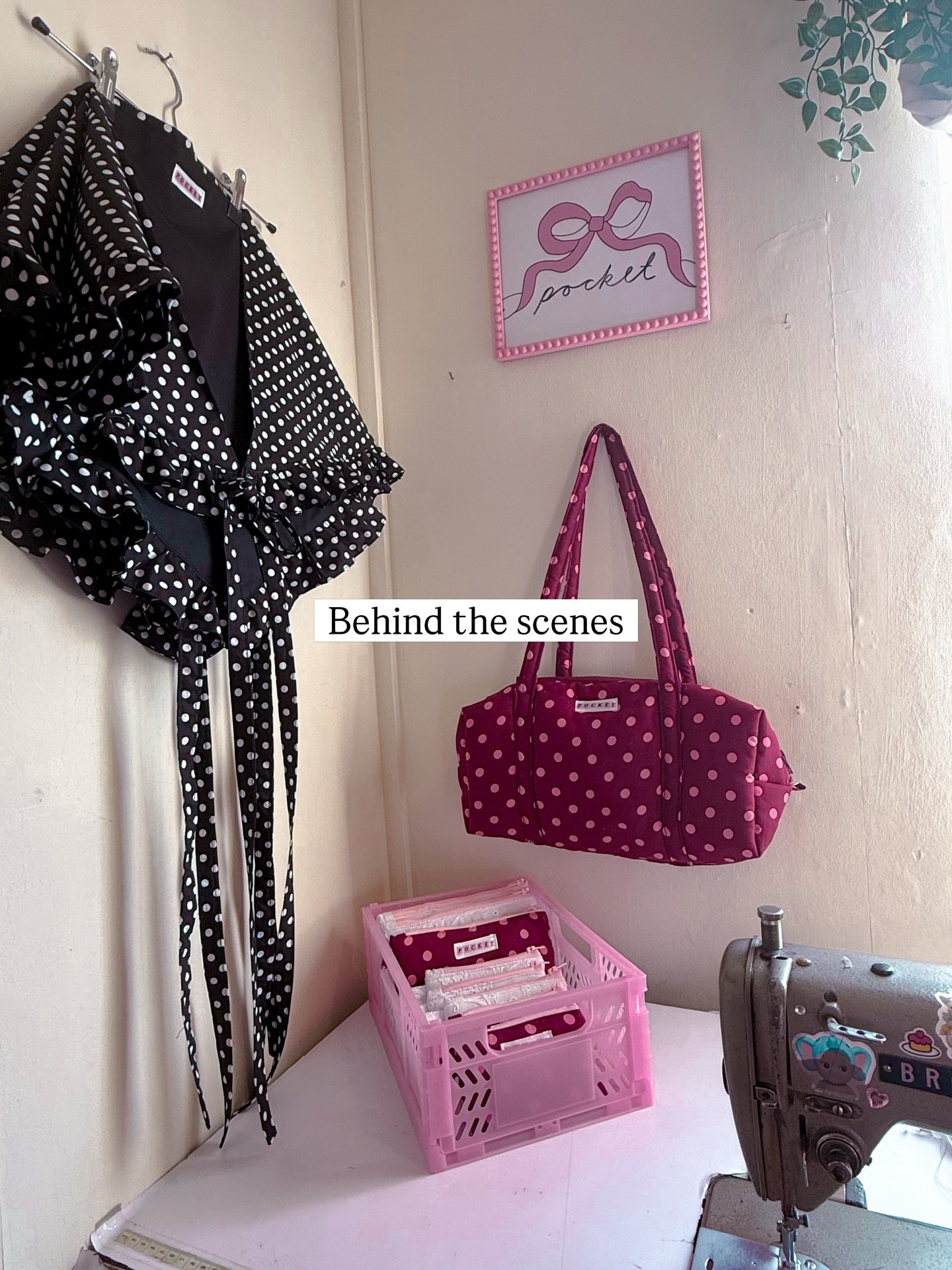 Journey of the new polka dot bag from studio to shoot 📸