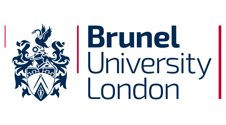 Brunel University London logo with crest on the left and the university's name in bold blue letters on the right