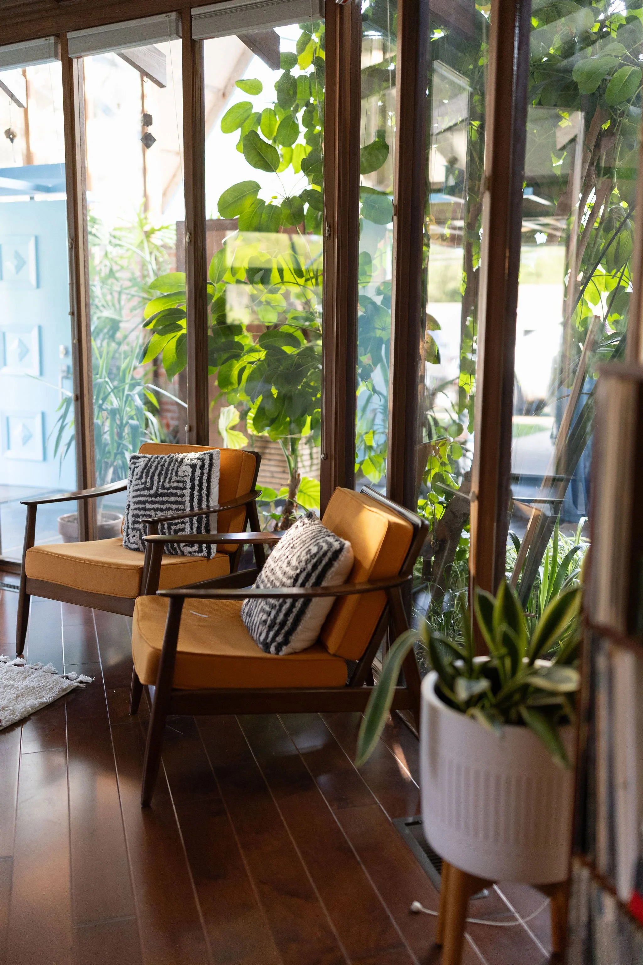 Photo of the interior space at the campbell dome house.