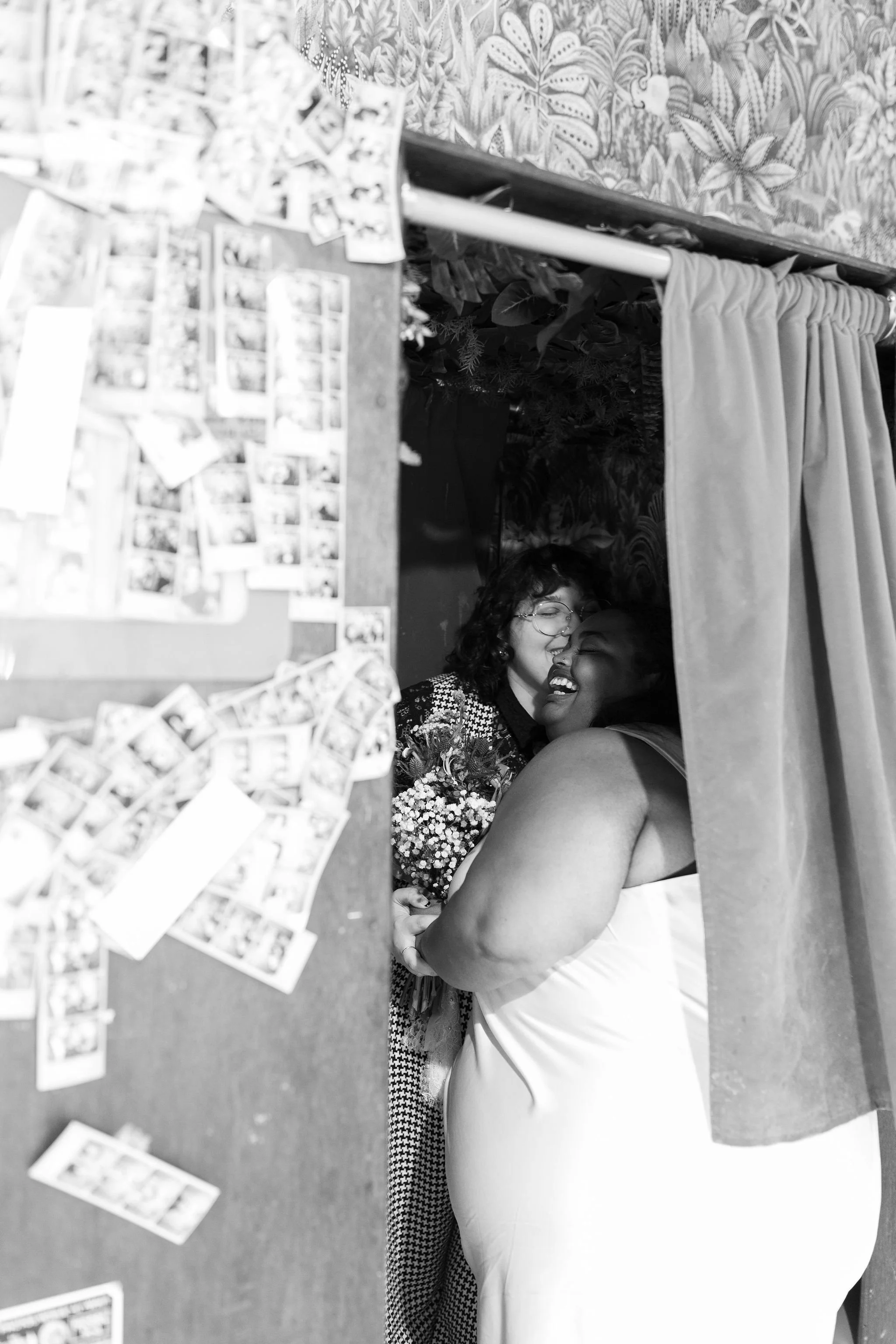 Couple in a photobooth