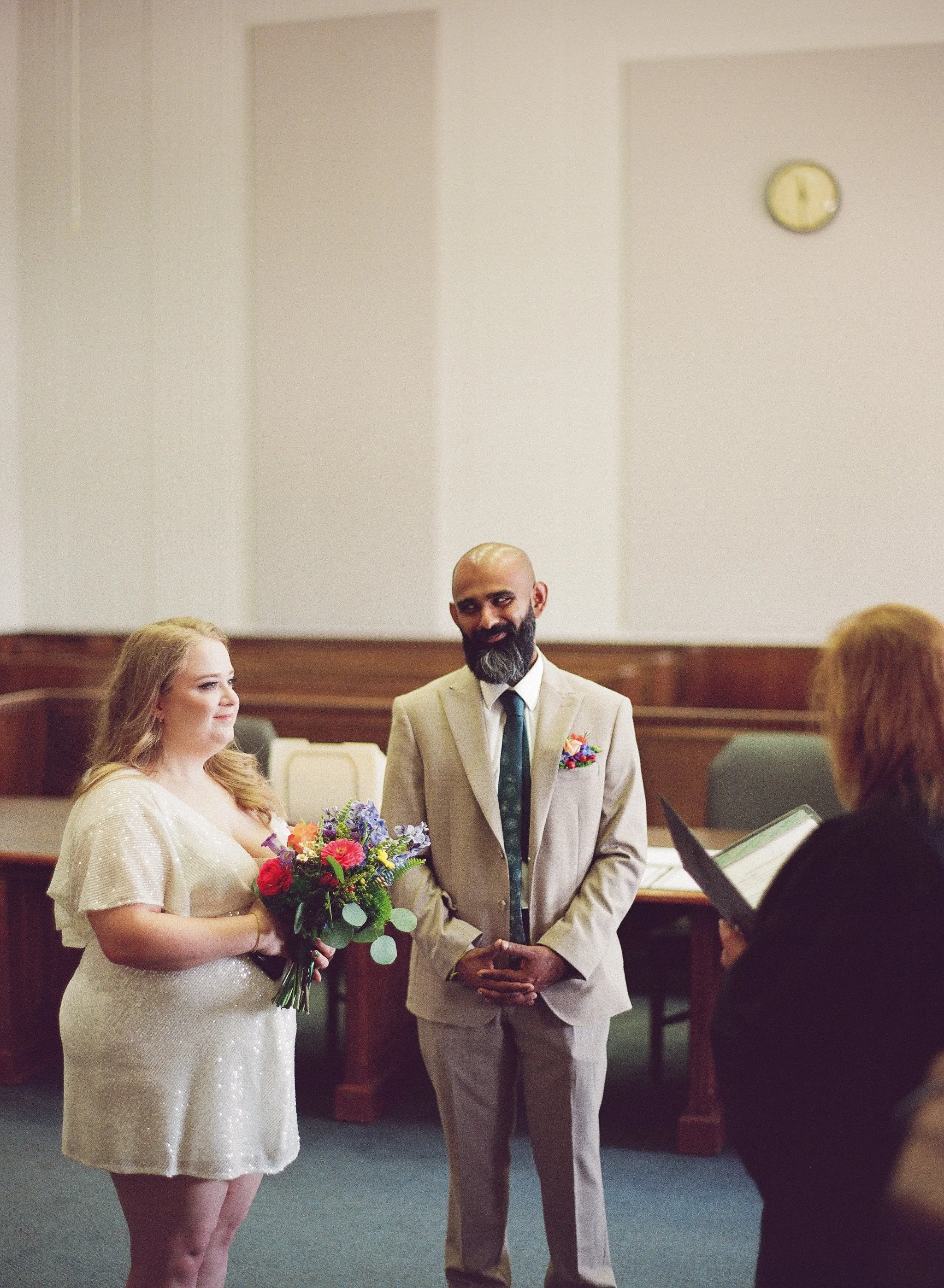 Photo of a couple eloping at the jackson county courthouse.