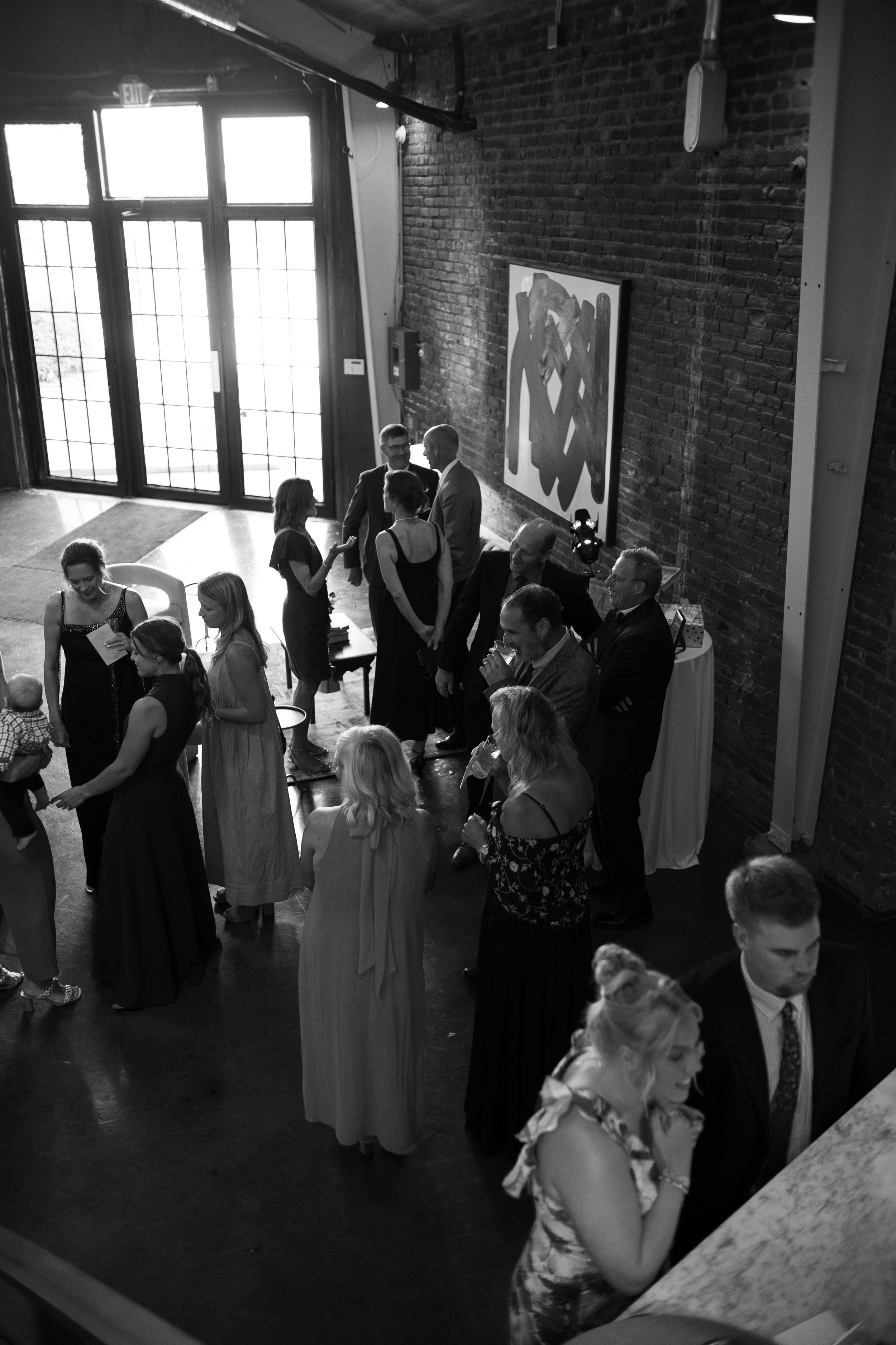 Guests gathering at The Guild for cocktail hour