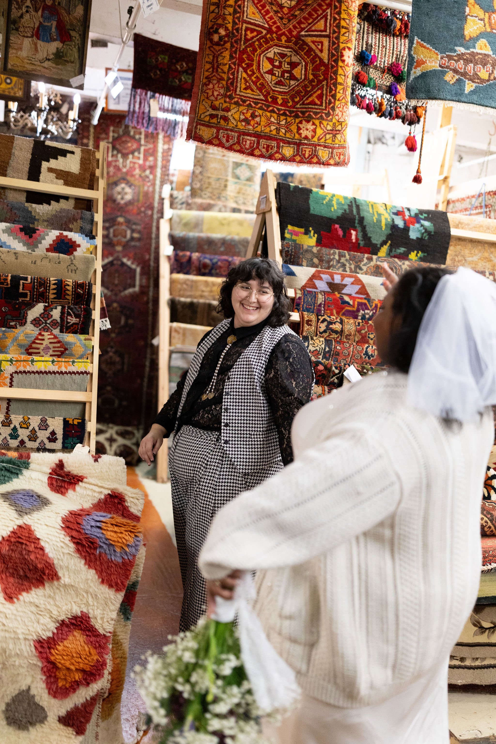 Couple in their wedding attire taking some portraits