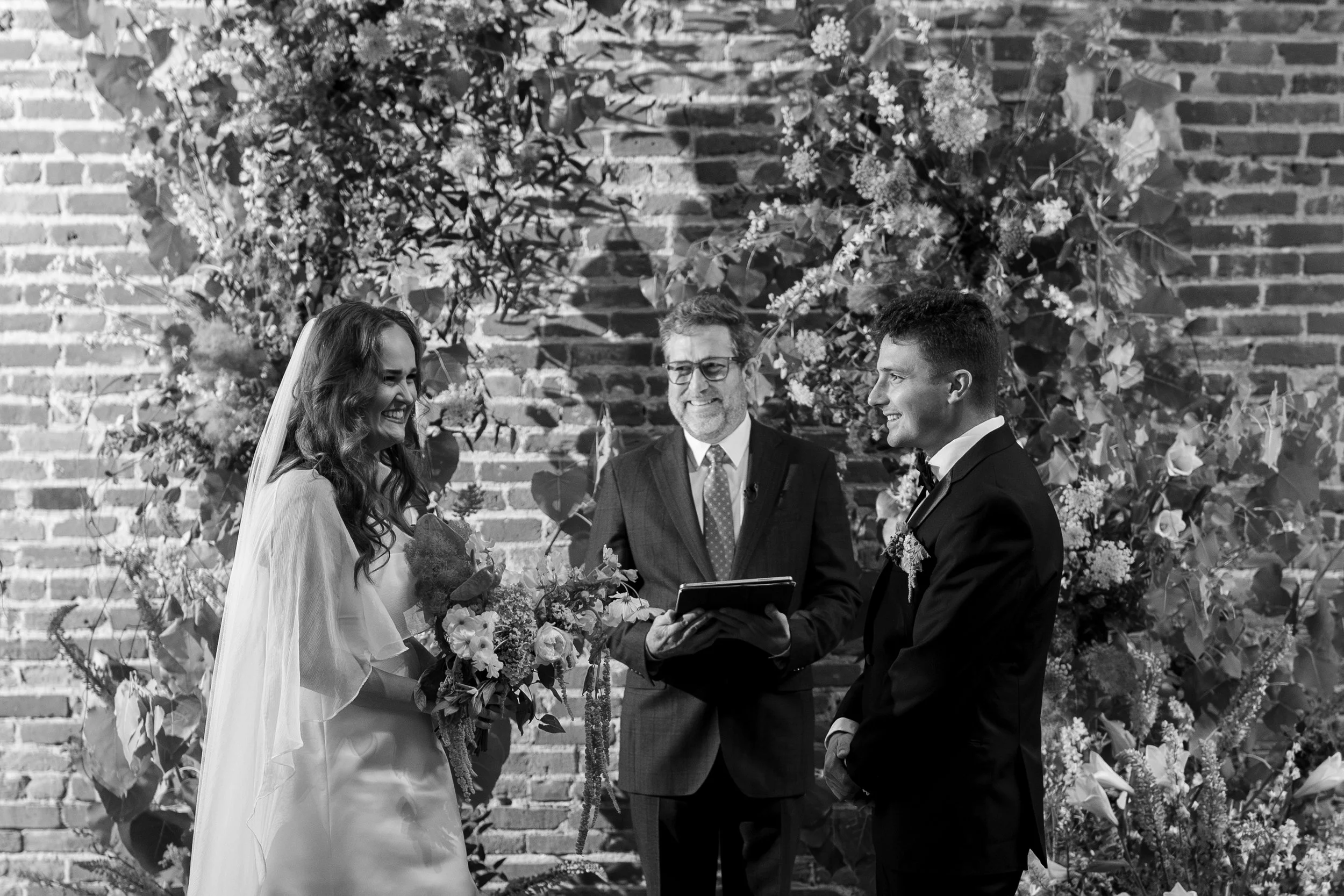 Gracie and tom during their ceremony.
