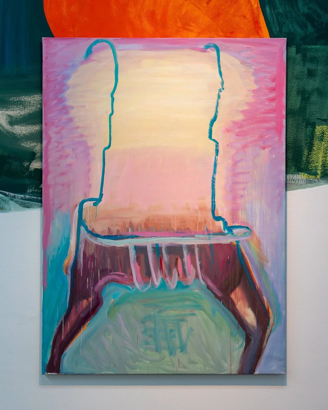 SAMMLUNGSINTERVENTION AMY SILLMAN | KUNSTMUSEUM BERN⁠
&ndash; 2.11.2025⁠
⁠
MARIA LASSNIG, Rosa Elektrizit&auml;t oder Elektrisches Selbstportr&auml;t II, 1993⁠
Kunstmuseum Bern, Stiftung Kunsthalle Bern⁠
⁠
Sillman zeigt Lassnigs Erforschung von Selbs