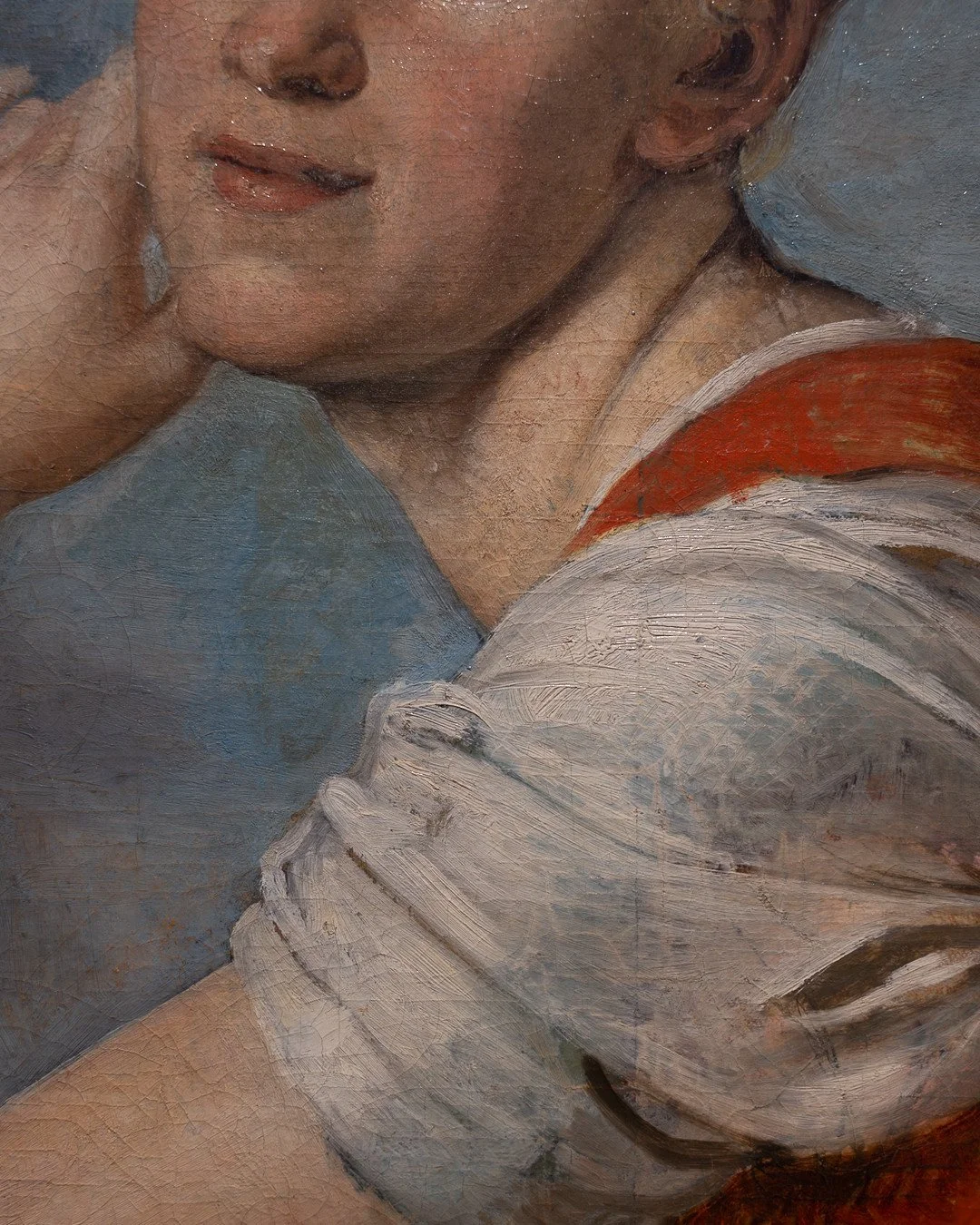 GOTTLIEB SCHICK⁠
Heinrike Dannecker (Detail), 1802⁠
⁠
Ein leicht geneigter Kopf, ein angedeutetes L&auml;cheln und wenige Pinselstriche gen&uuml;gen, um eine &uuml;berraschende N&auml;he zu erzeugen.⁠
⁠
Ein Hauch von Rot auf Lippen und Schulter verle