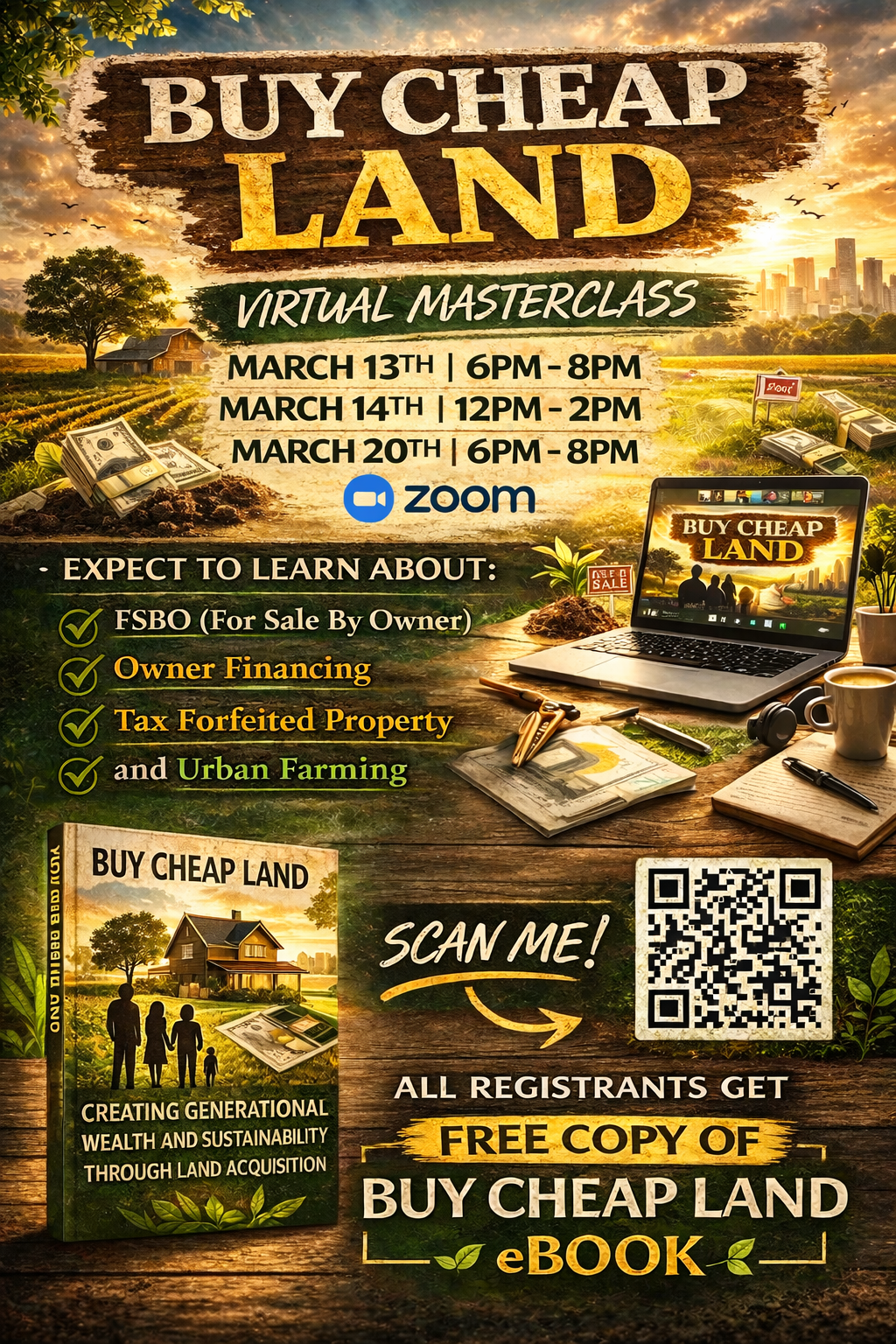 MARCH 13TH BUY CHEAP LAND VIRTUAL Masterclass