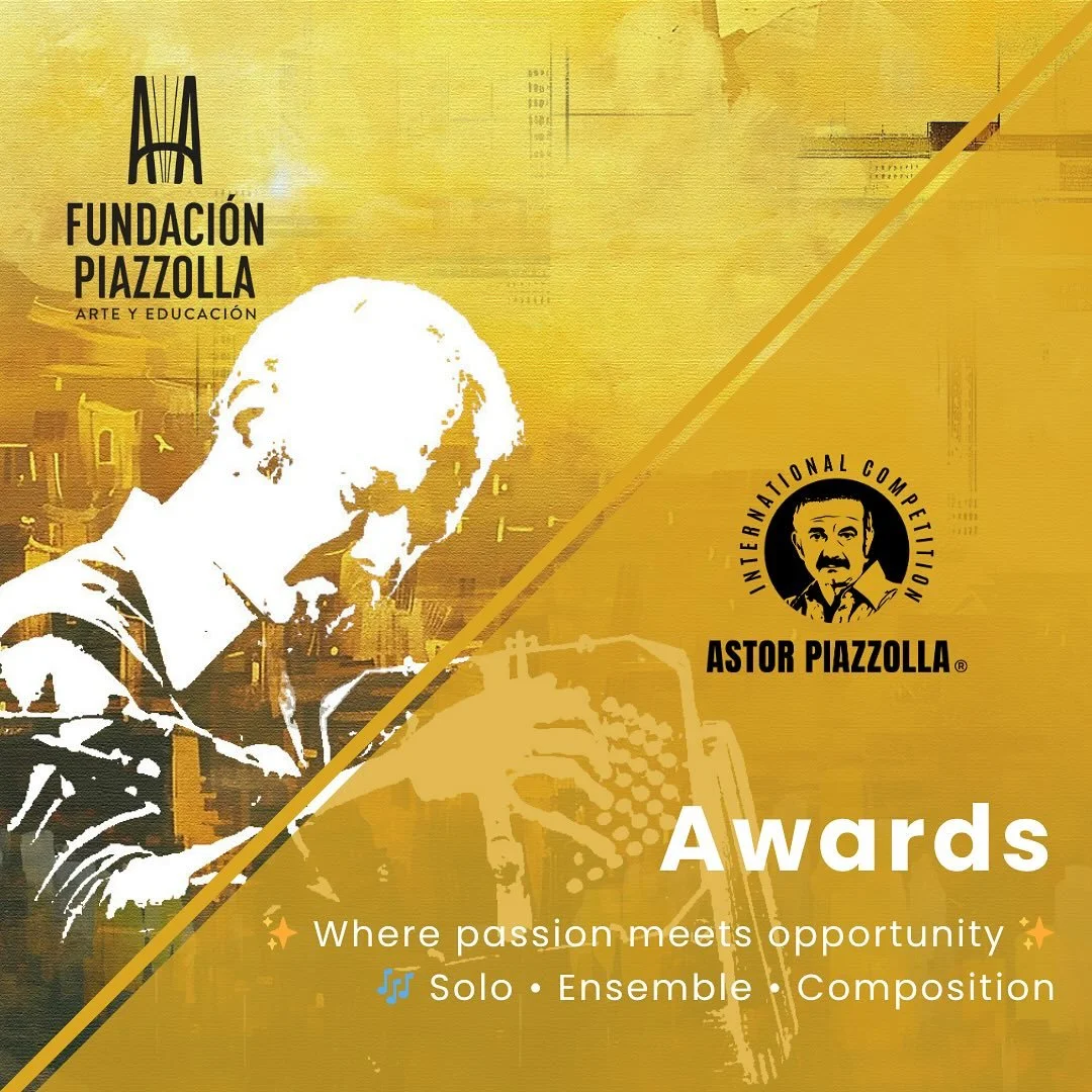 🎶 The International Competition ASTOR PIAZZOLLA&reg; Awards offer soloists, ensembles, and composers a chance to perform, record, and collaborate with top international artists.

✨ Winners perform in Italy and abroad, composers see their works profe