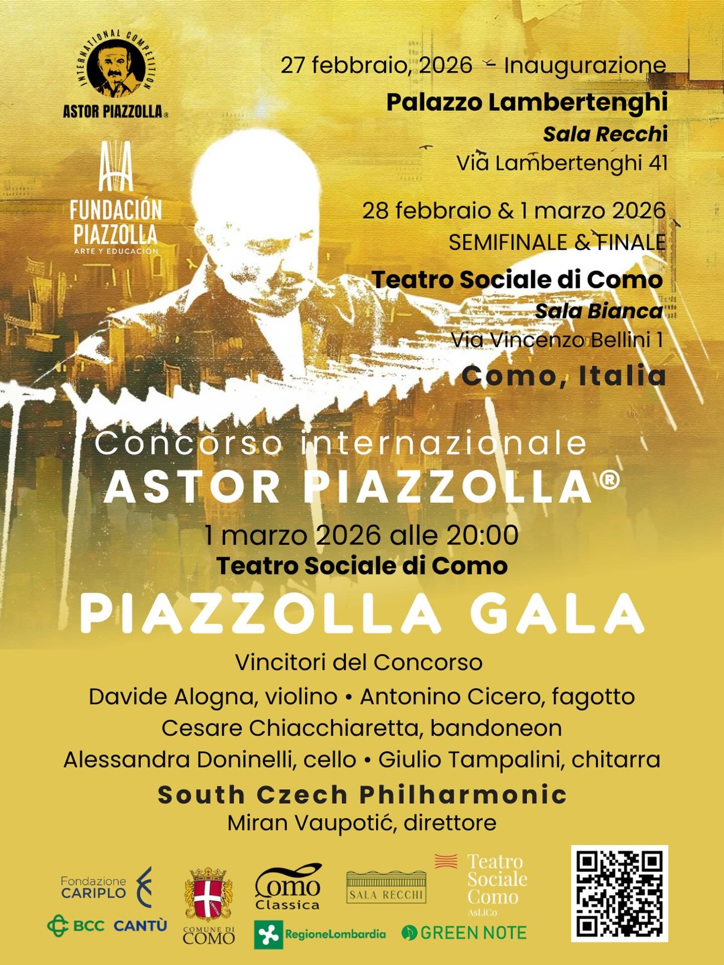 Competition.
Concert.
Piazzolla.

ℹ️ Stay tuned for more details!
.
.
.
#piazzolla #competition #gala #concert #italy