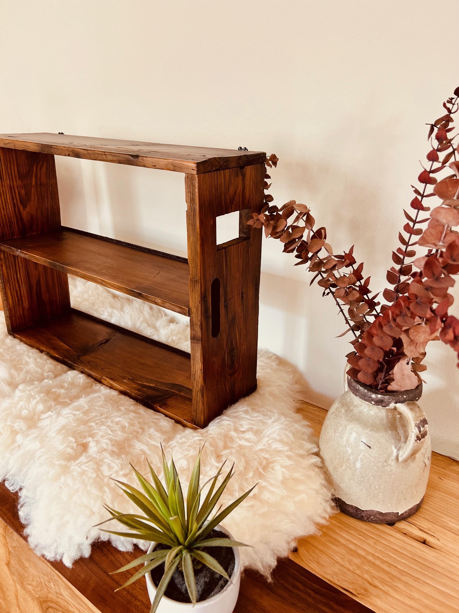 Reclaimed Antique Bee Box Display Shelf