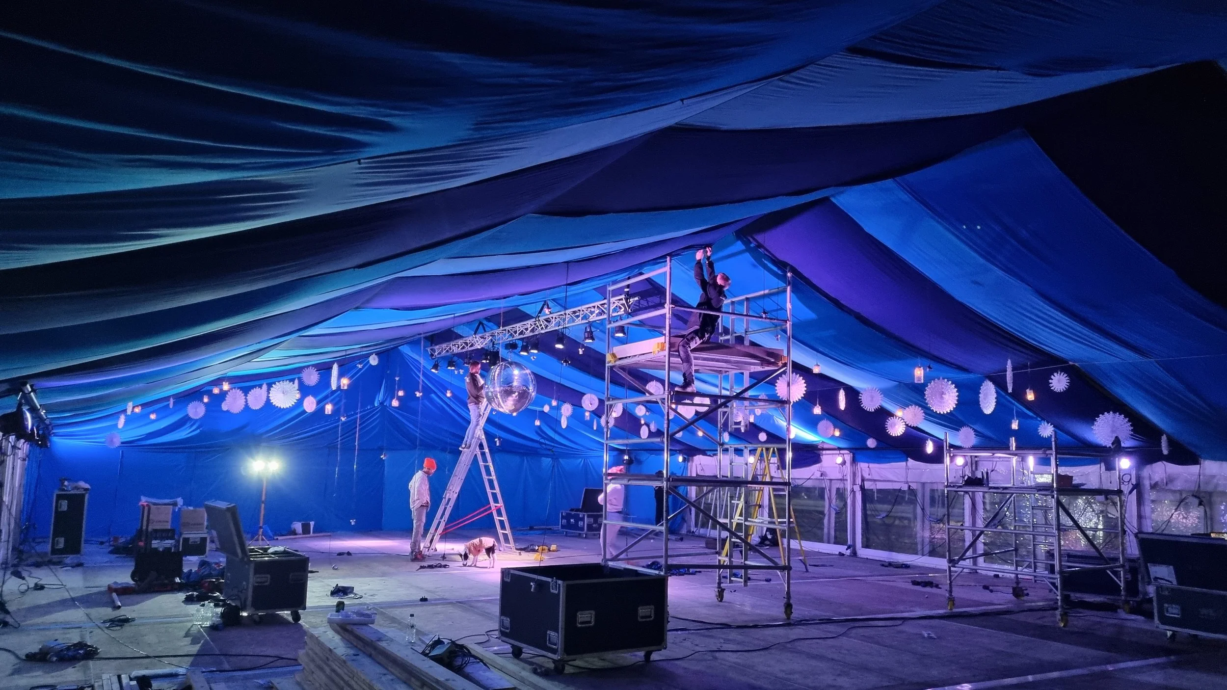 event drape installation - Twelve34 Productions