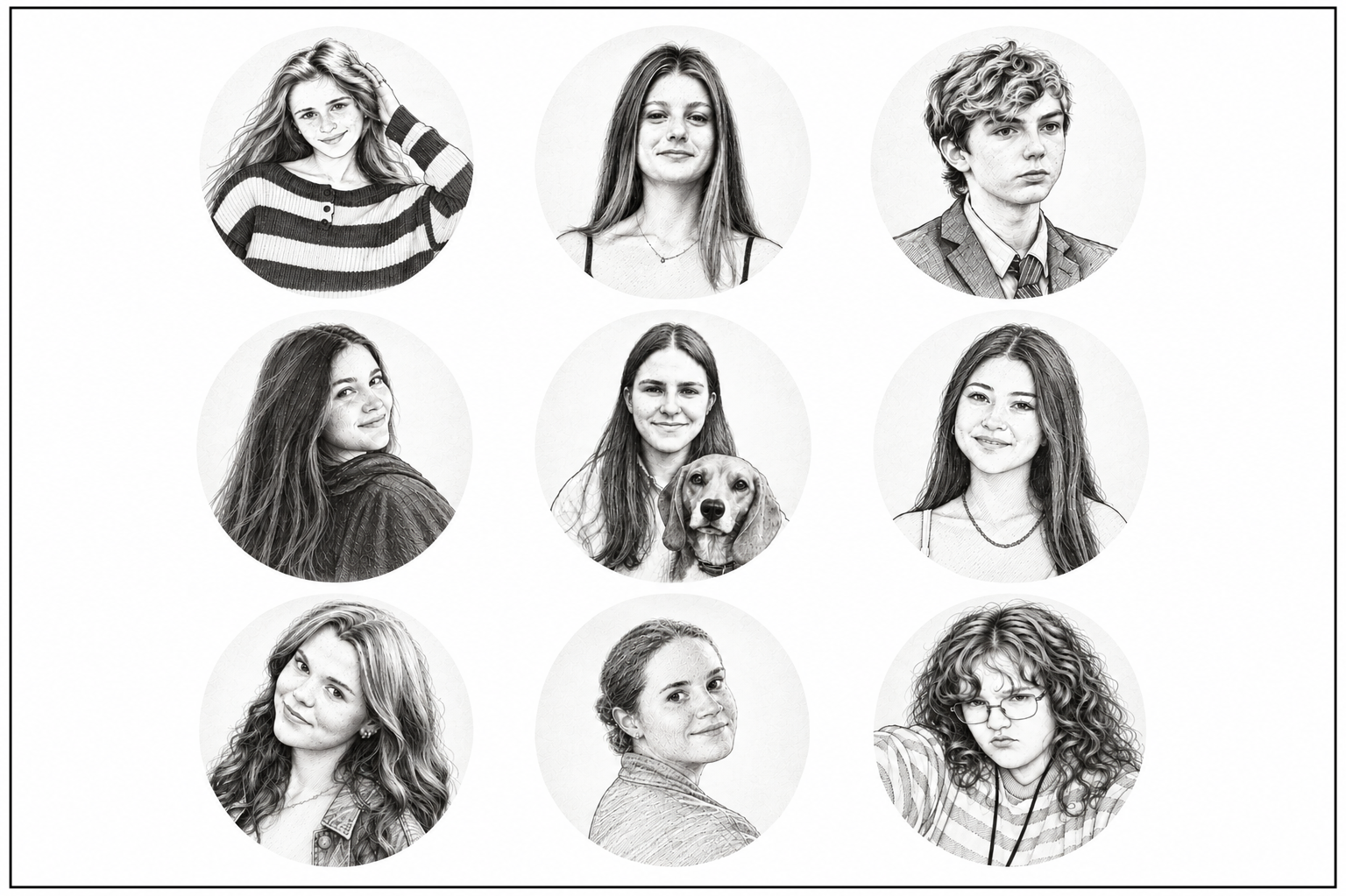 Grid of teen portraits