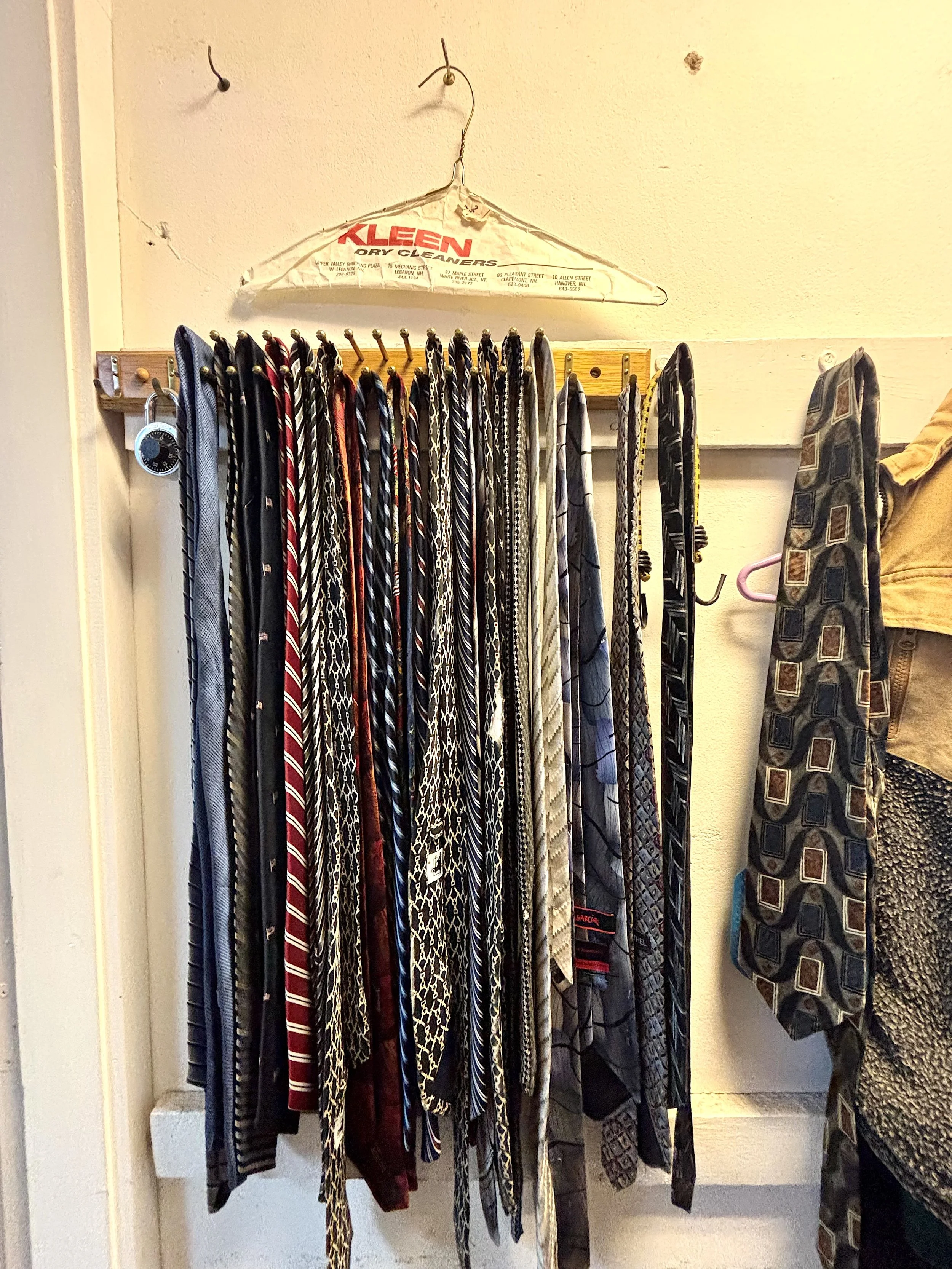 Jordan keeps a a collection of ties in a back room of the funeral home, ready to put on at a moment's notice when he needs to pick up a person who has died.