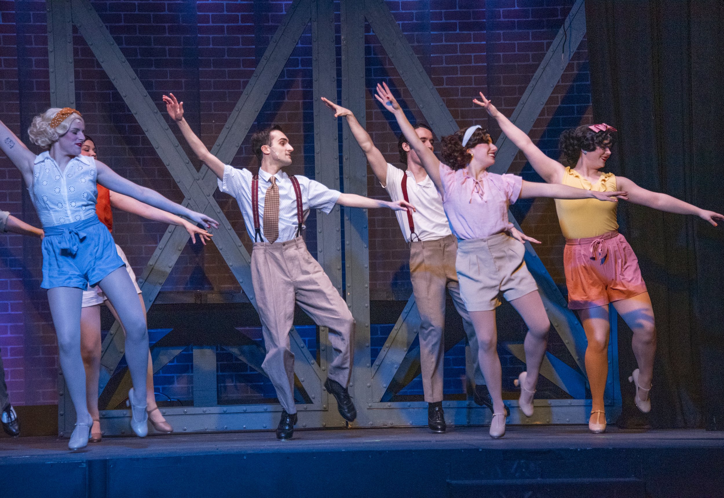 Male Ensemble in 42nd Street at Clear Space Theatre Company