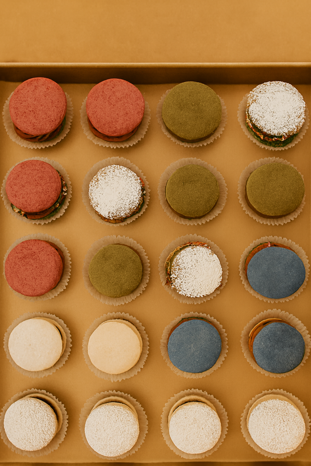 Gourmet mini alfajores gift assortment with dulce de leche — made by Dolce Dolcezza in Port St. Lucie, FL.