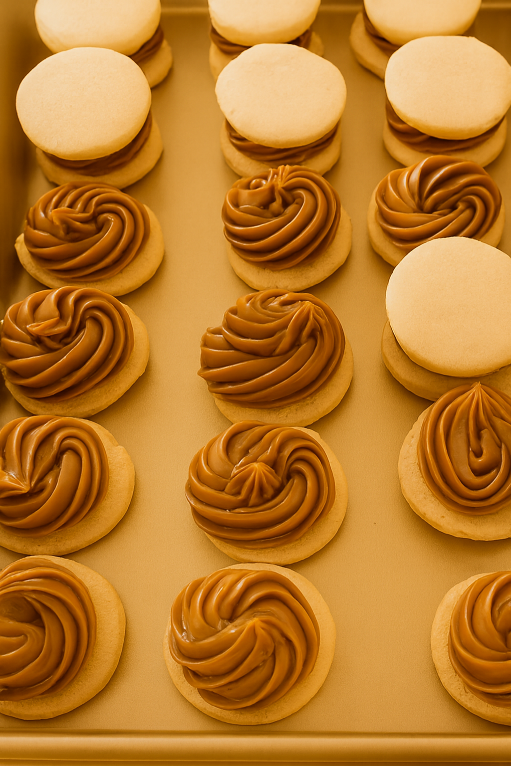 Classic mini alfajores filled with dulce de leche and dusted with powdered sugar — handcrafted by Dolce Dolcezza in Port St. Lucie, FL.