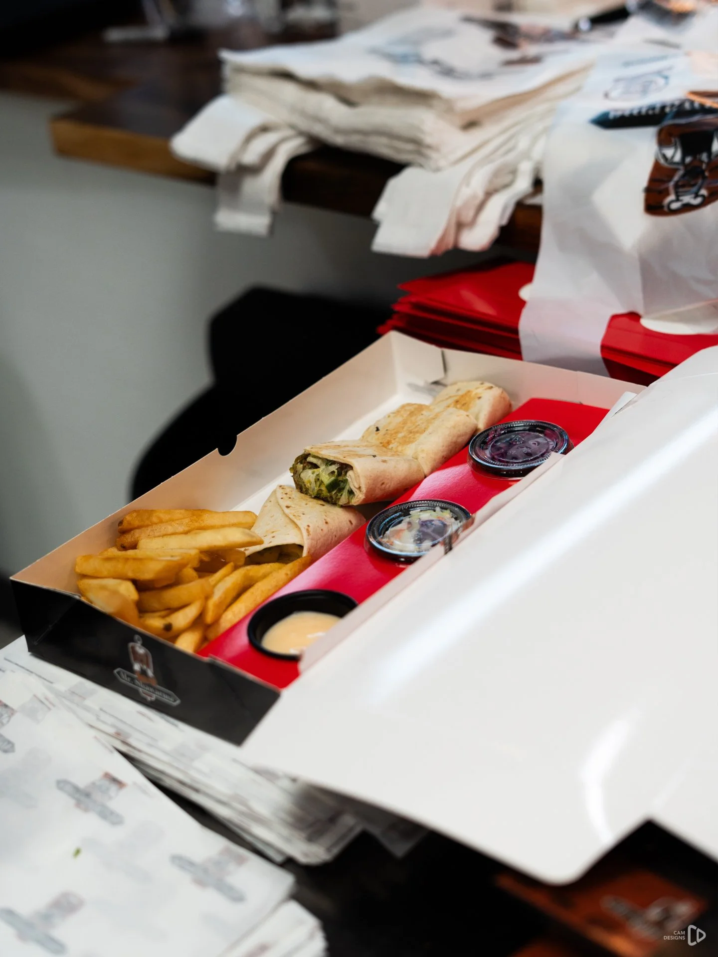 🔥 The perfect meal, packed and ready.
Shawarma wrap, crispy fries, and all the sauces you need &mdash; delivered hot, fresh, and full of flavor.
👉 Order yours today and make it a shawarma night.
#Shawarma #Indianapolis #MrShawarma #CamDesigns #Food