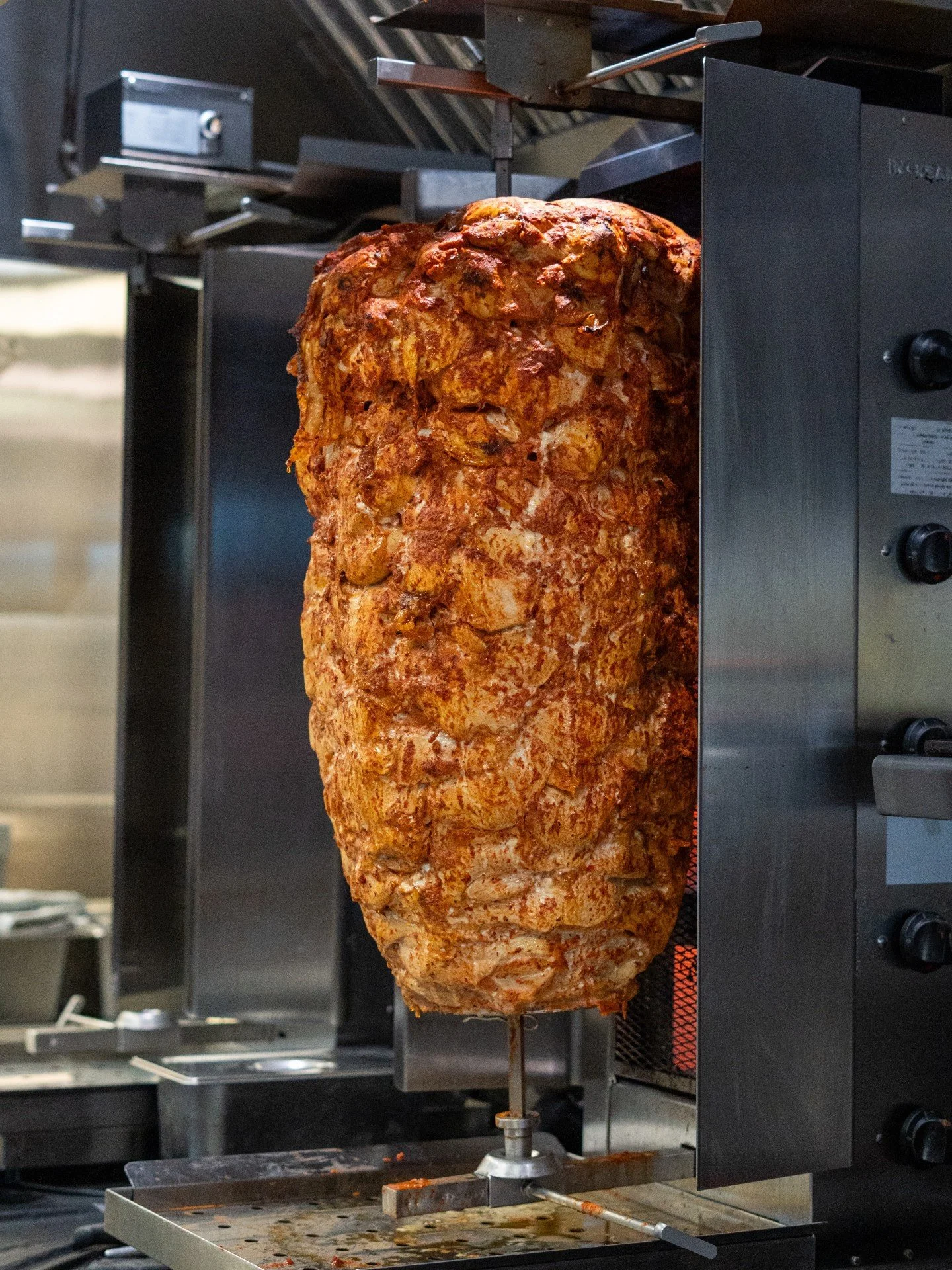 Slow-roasted. Flame-kissed.
Hours of marinating and stacking before it even hits the heat.

This isn&rsquo;t rushed.
This isn&rsquo;t frozen.
This is real shawarma &mdash; the way it&rsquo;s meant to be.

🔥 Turning.
🔥 Caramelizing.
🔥 Building flav