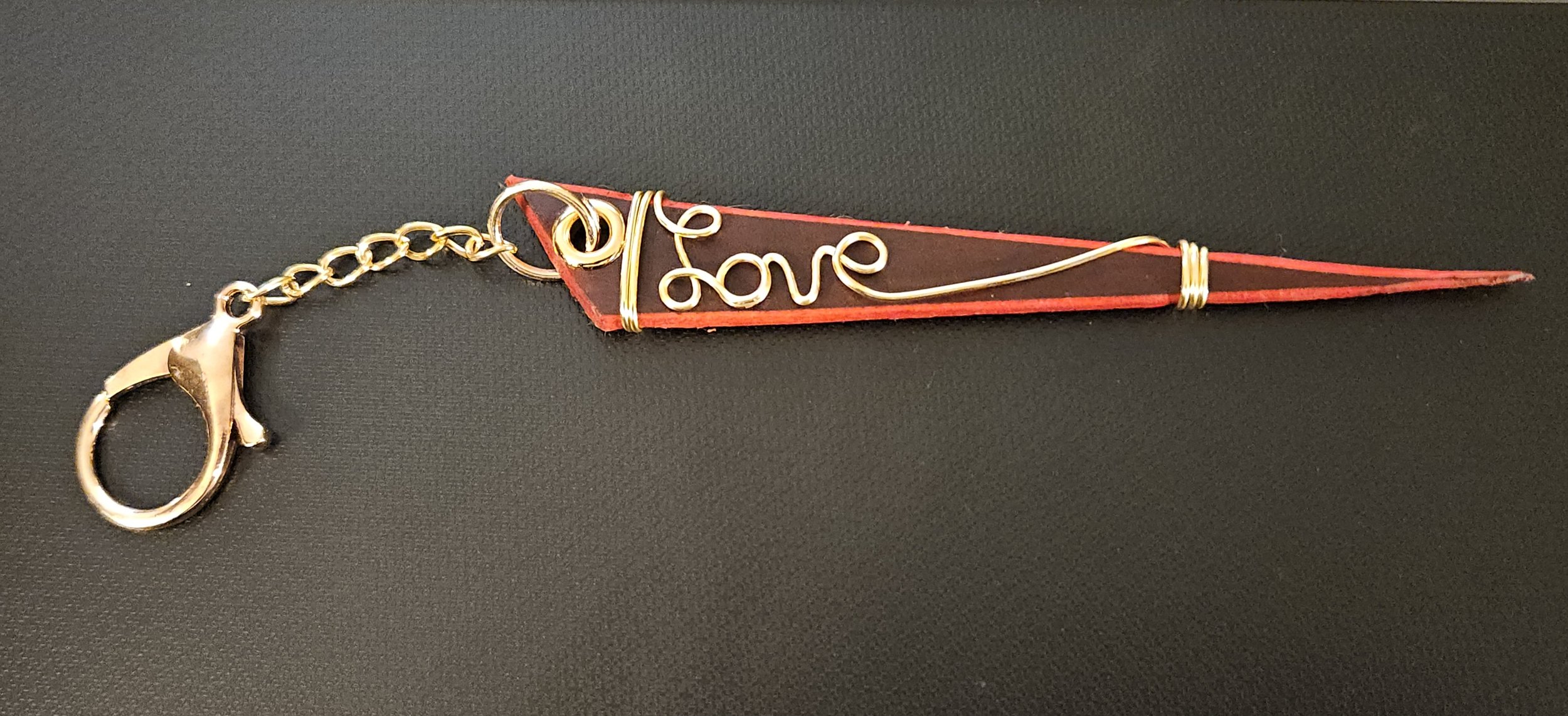 Red leather love purse charm