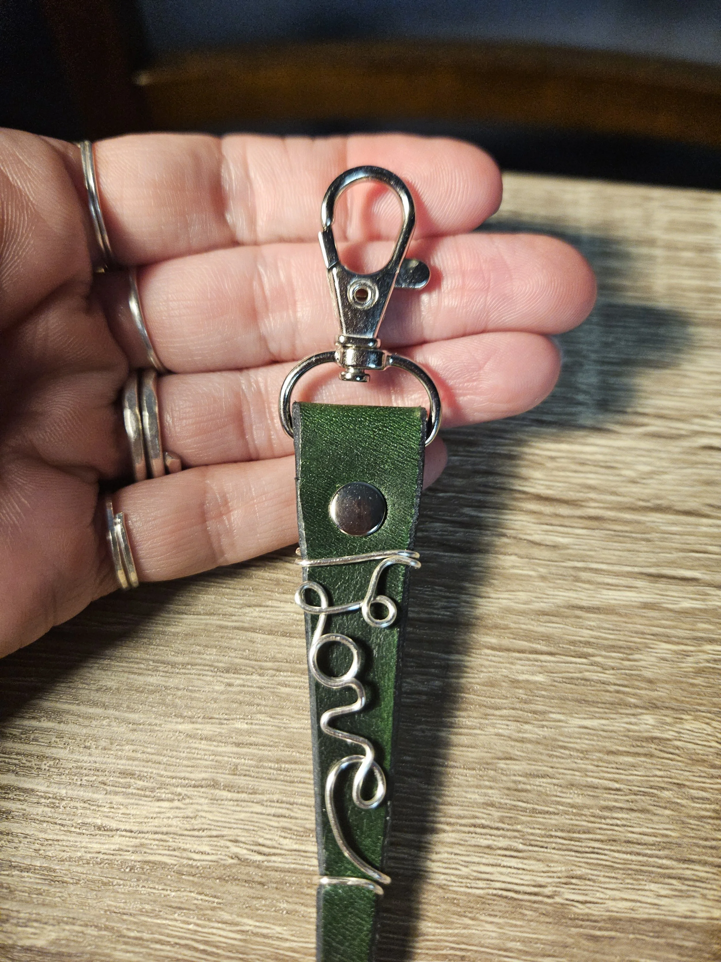 Hunter green bag charm