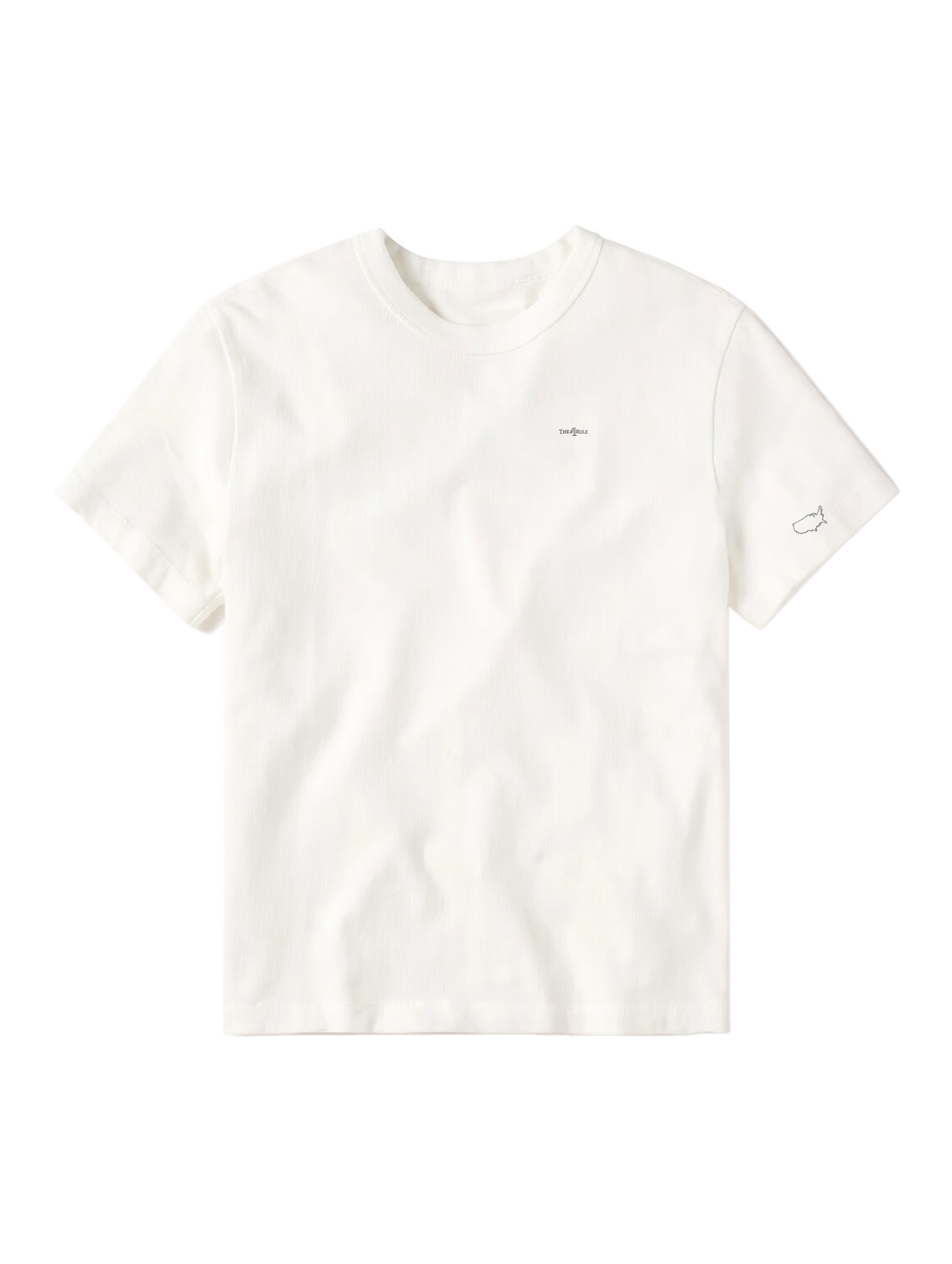 The+%231+Rule+white+Tee+with+RBA+on+Sleeve.png