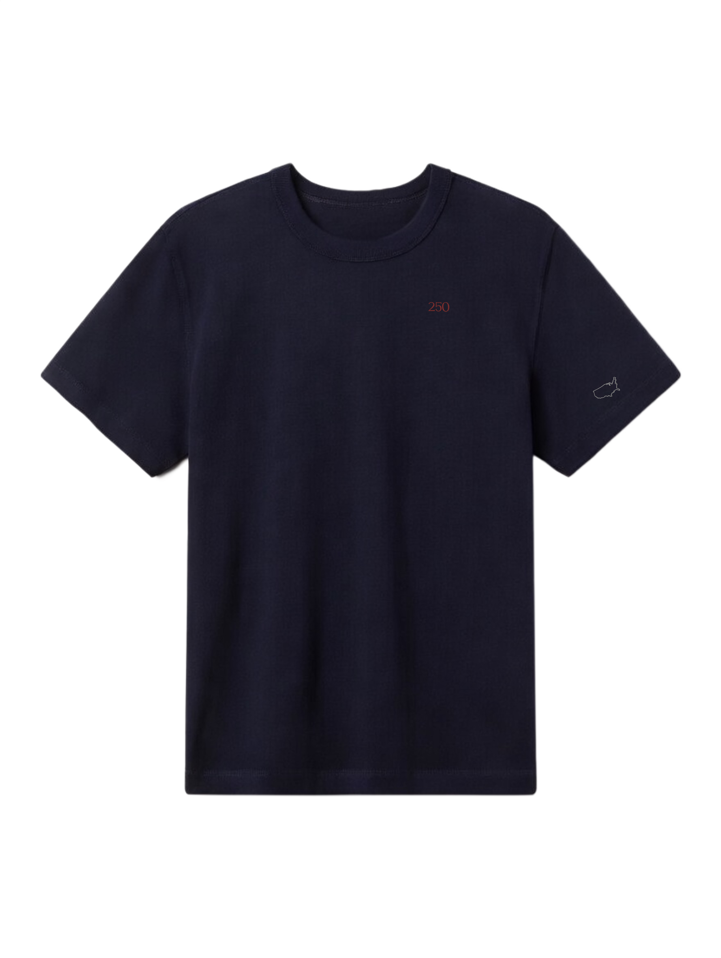 250 Navy Tee with RBA on Left Sleeve.png