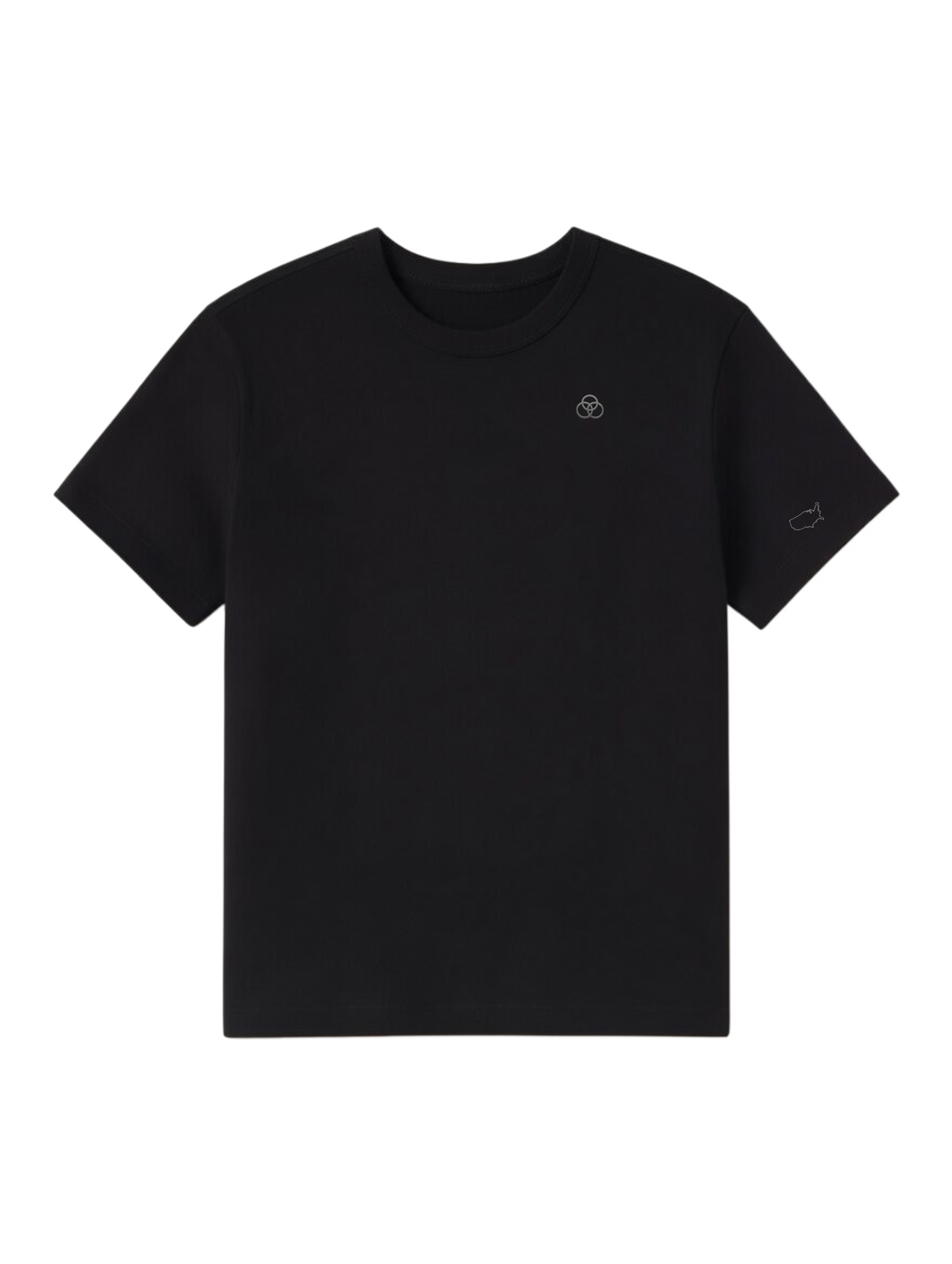 Trinity Black Tee with RBA on Left Sleeve.png