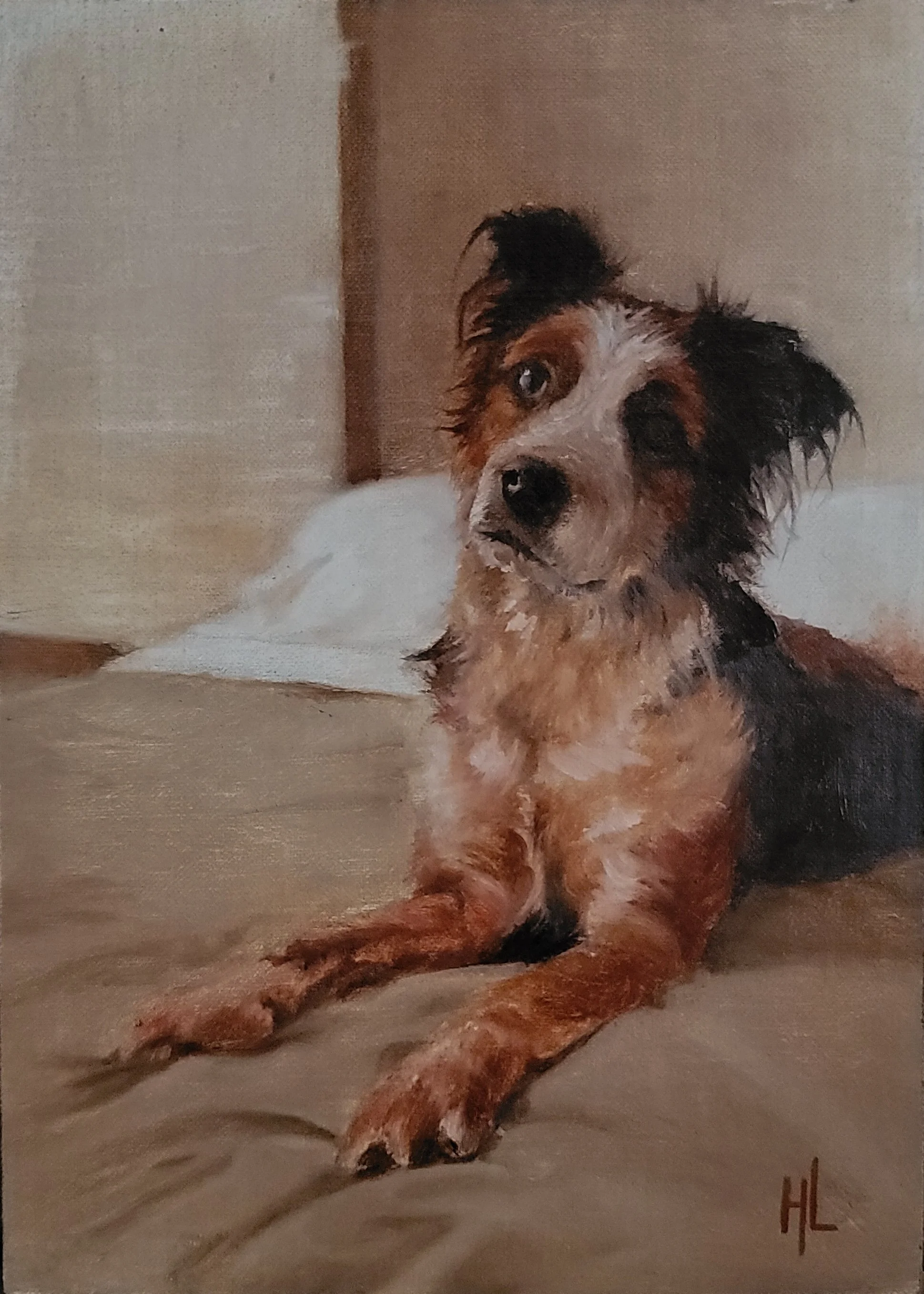 Bowie - 5x7 in - Oil on panel - Sold