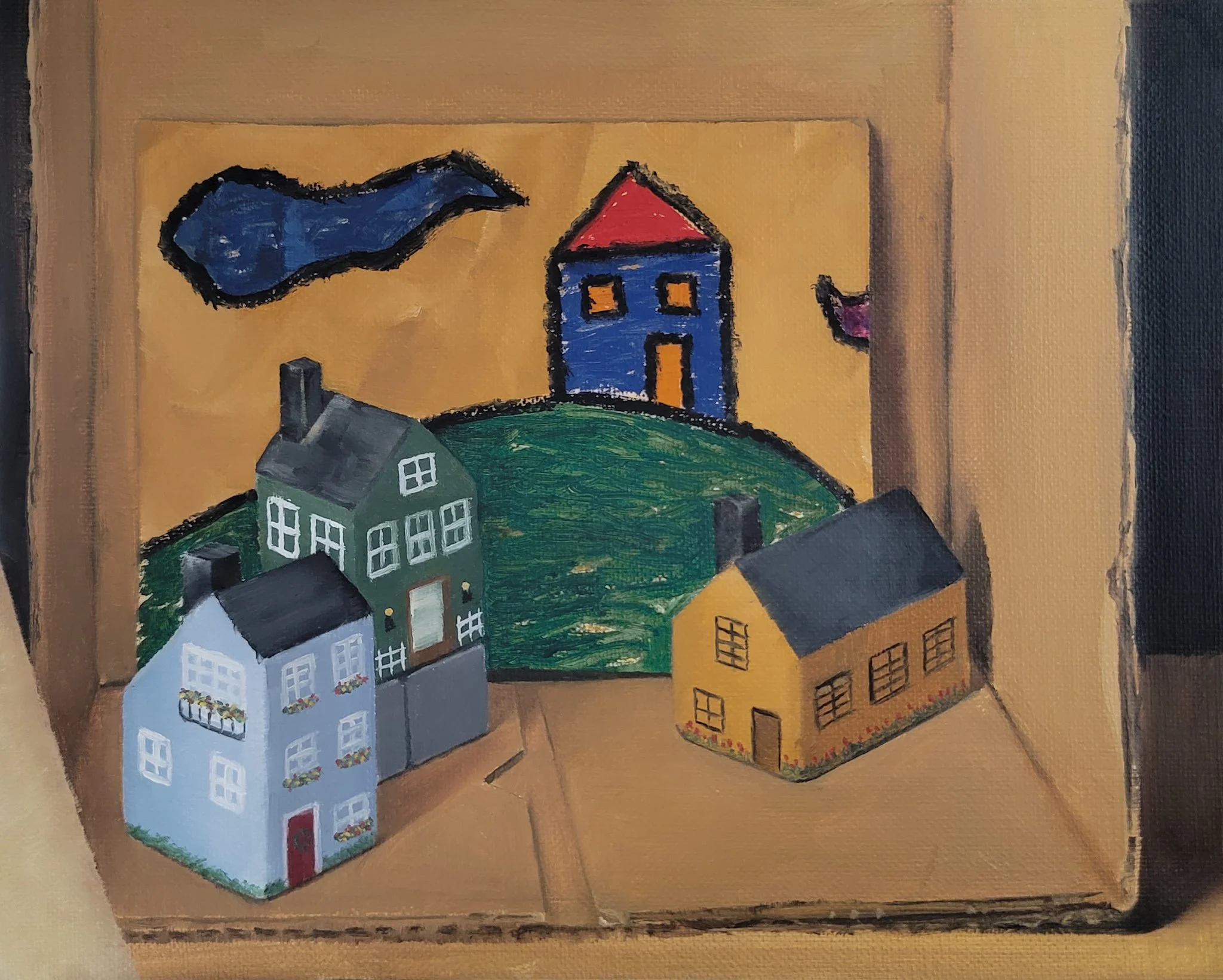 Block Party - 8x10 in - Oil on panel - Sold