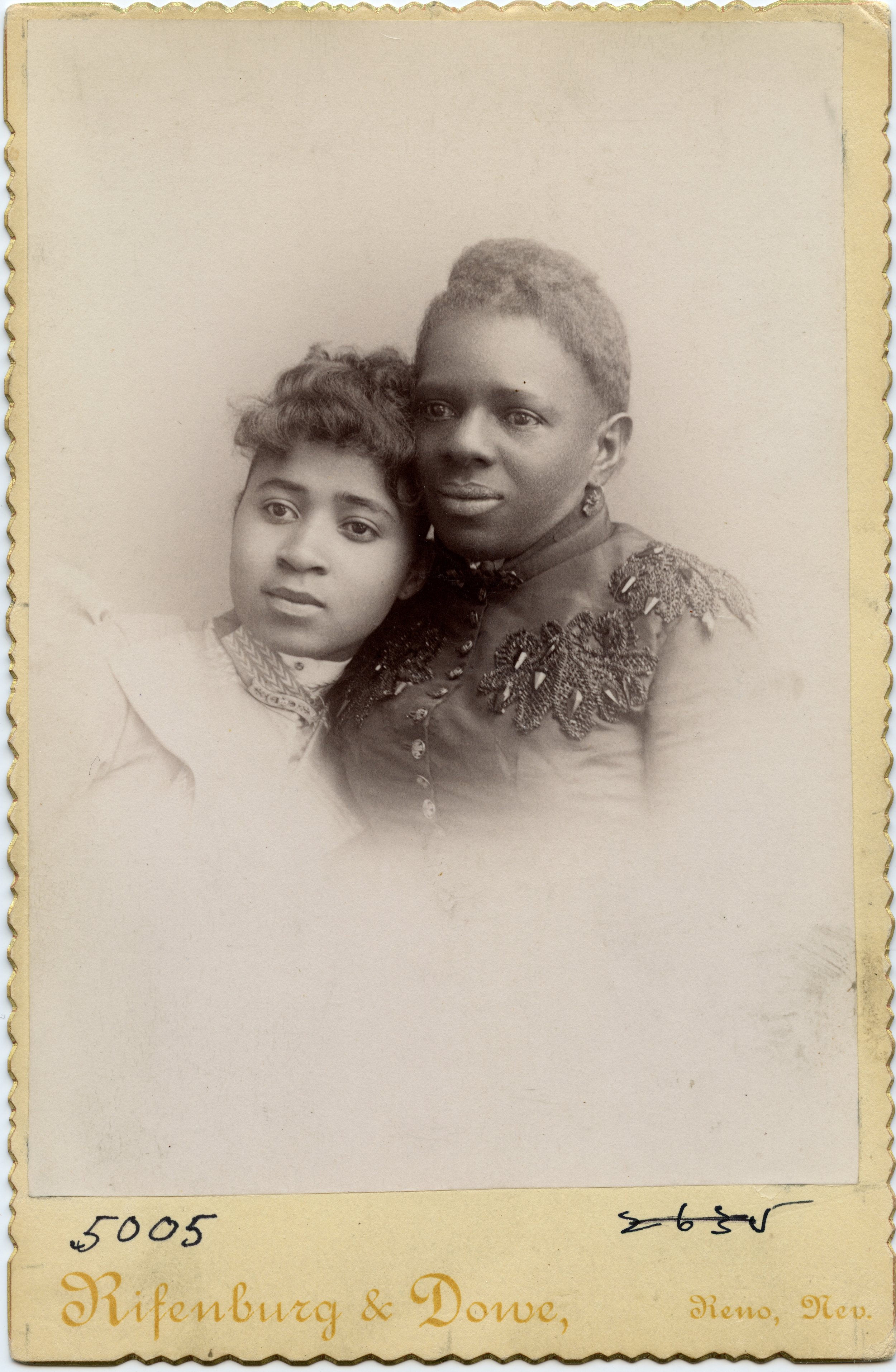 Two African American Women, Reno, Nevada, c. Late 19th Century
Nevada Historical Society eth05005 Portrait of unidentified African-American women Master i.tif
