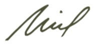 Silver signature of the name 'Neil' on a white background.