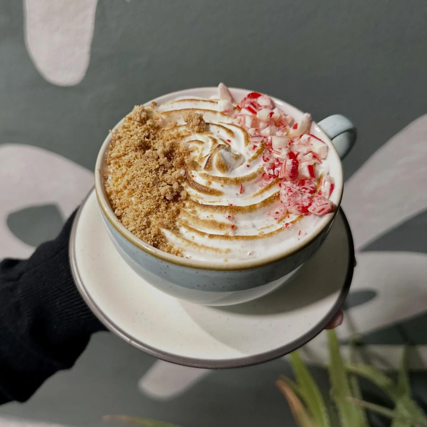 Come and try our new hot chocolate inspired dessert- warm chocolate budino, toasted meringue, crushed peppermints, and crushed graham crackers. The best Christmas inspired treat 🎄