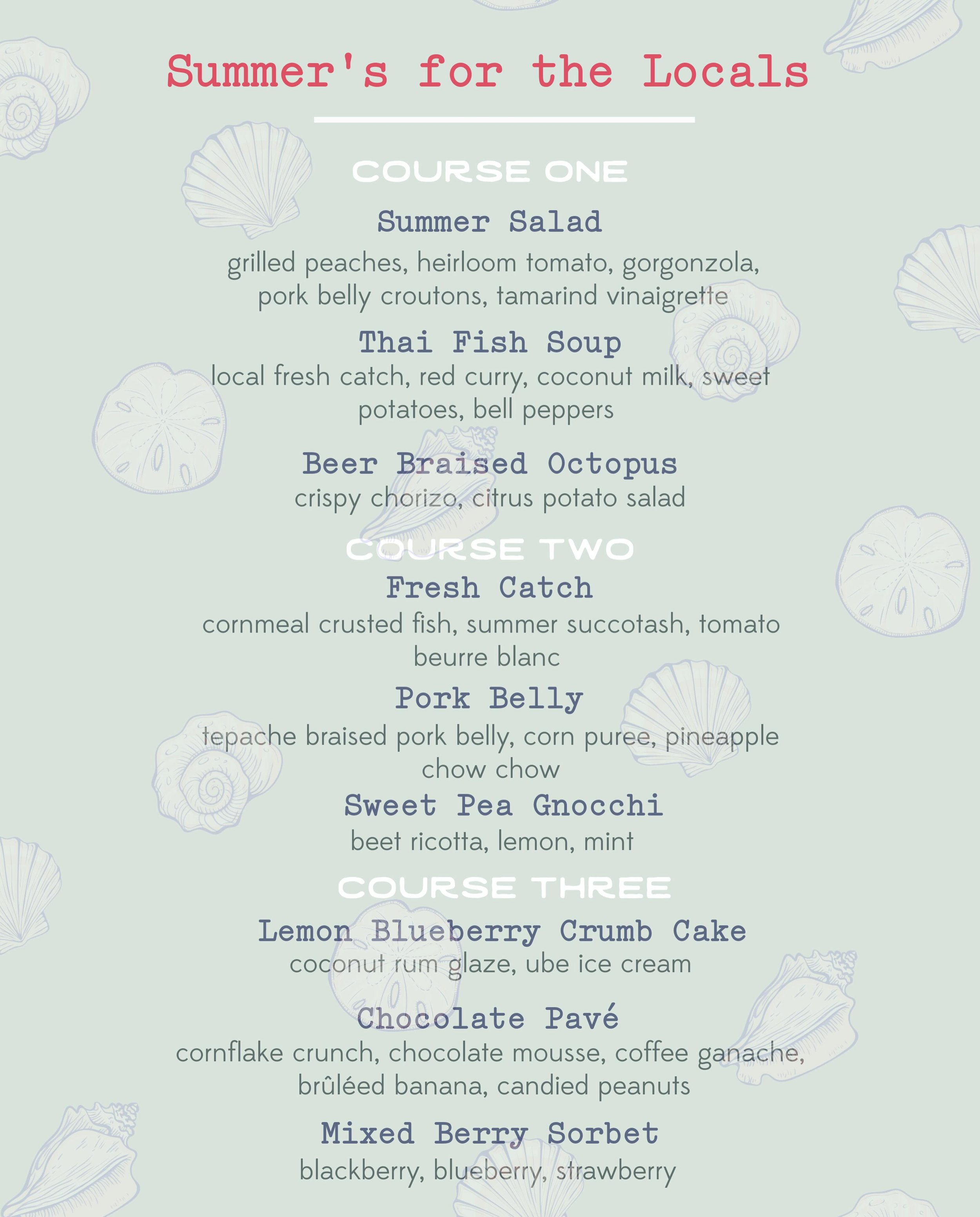 Our new Summer menu starts tomorrow ☀️ three courses for $50.