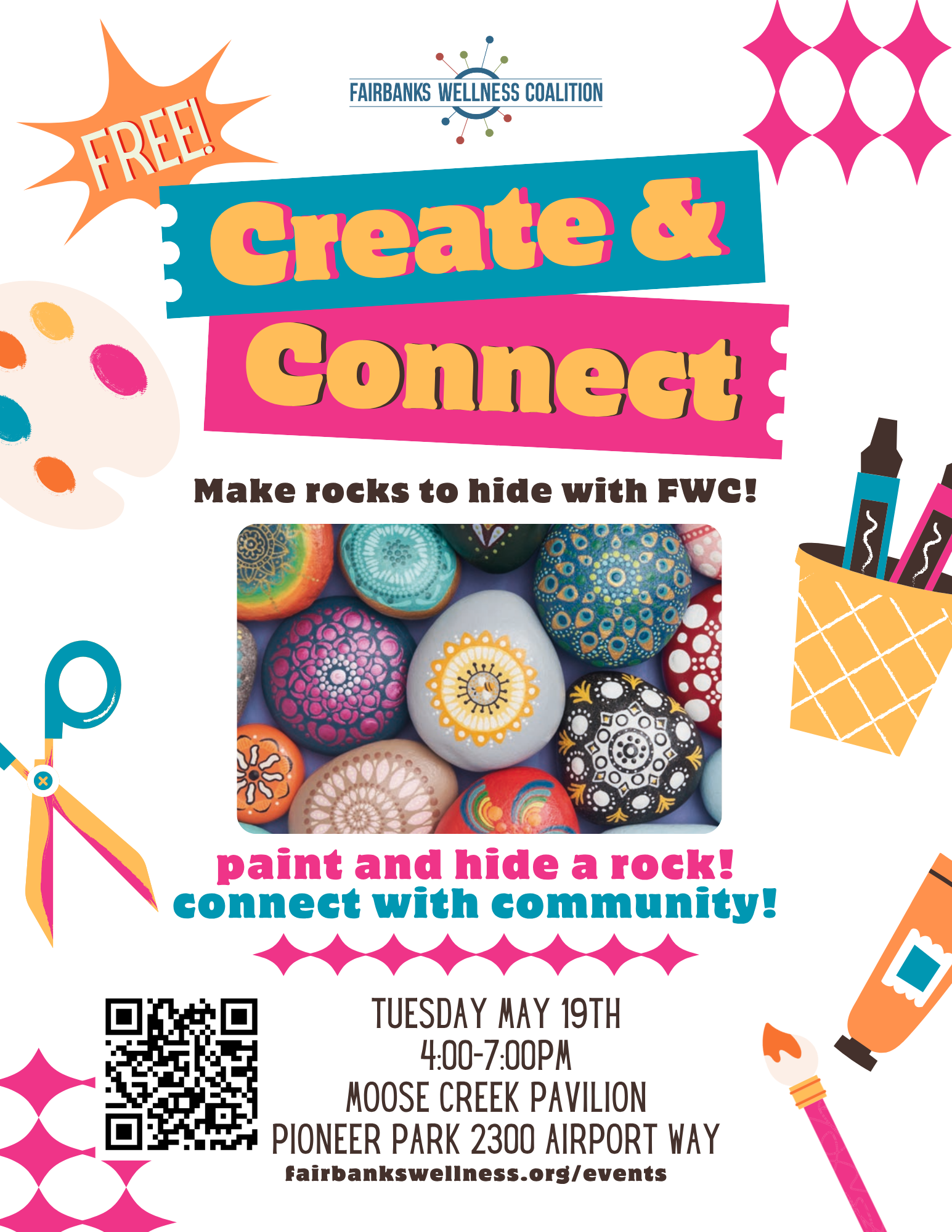 Create & Connect: Rock Painting @ Pioneer Park!