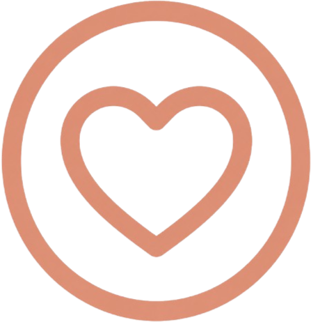 A simple drawing of a heart inside a circle