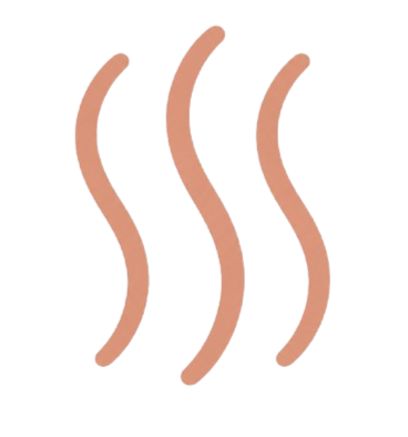 Three wavy lines representing steam or heat.