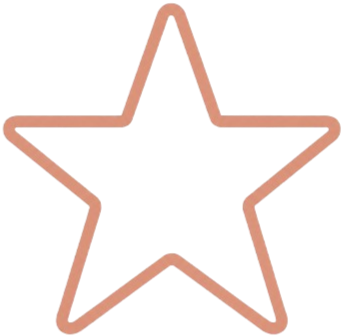 Star-shaped badge with a glowing yellow center and a pinkish outline.