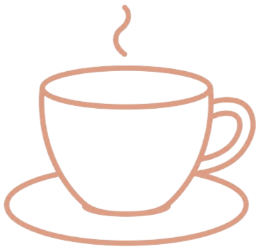 A steaming cup of coffee on a saucer.