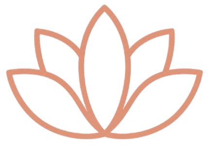Stylized pink lotus flower icon on a transparent background.